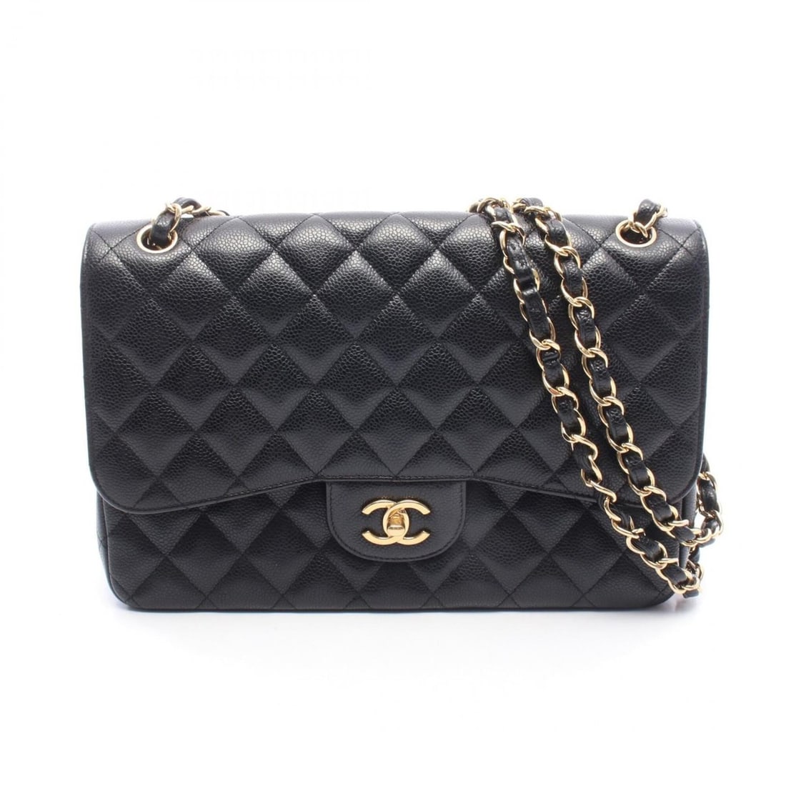 Chanel CHANEL Large Matelassé 30 Classic Double Flap Shoulder Bag Handbag Caviar Skin (Grained (1 of 10)