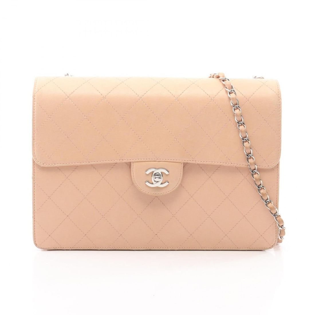 Chanel Large Matelassé Chain Shoulder Bag/Handbag, Lambskin Leather, Women's, Pink: --- Catalog ---Category: SizeSize (HxWxD): 21.5cm x 30cm x 9cm / 8.46'' x 11.81'' x 3.54''Category: DesignType: Handbag, Shoulder bagColor: PinkGender: WomenMaterial: Leather Leather/Fur Type: Lambski