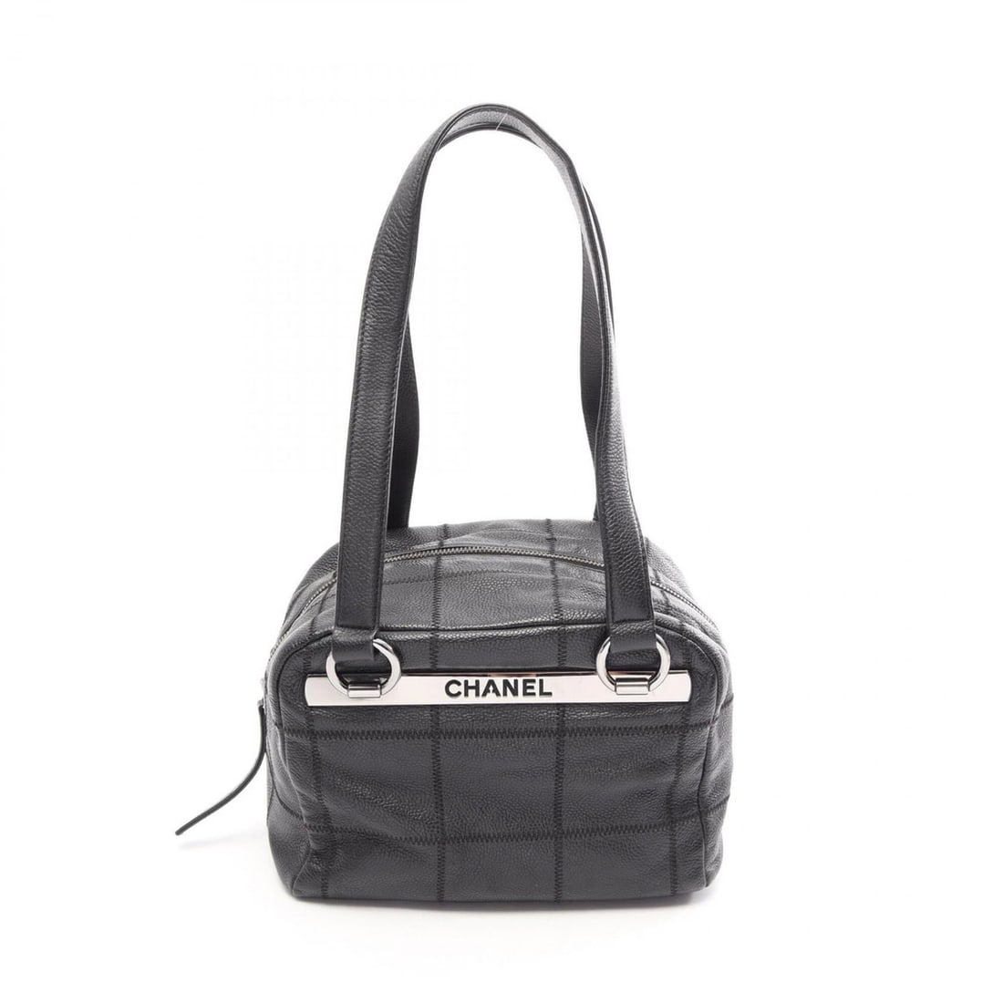 Chanel Chocolate Bar Tote Bag/Handbag, Caviar Leather (Grained Calfskin), Women's, Black: --- Catalog ---Category: SizeSize (HxWxD): 17cm x 21cm x 13cm / 6.69'' x 8.26'' x 5.11''Category: DesignType: Handbag, Tote bagColor: BlackGender: WomenMaterial: Grained Calfskin Category: GeneralBran