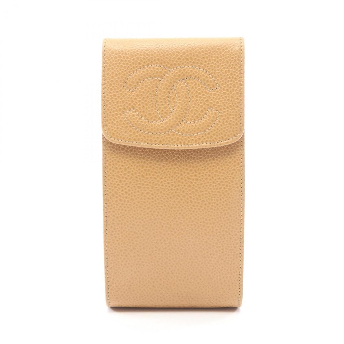 Chanel Coco Mark Accessory, Caviar Skin (Grained Calfskin), Women's, Beige