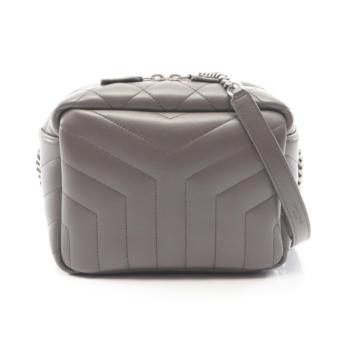 Yves Saint Laurent Saint Laurent Paris Loulou Shoulder Bag/Handbag, Leather, Women's, Gray, 574102
