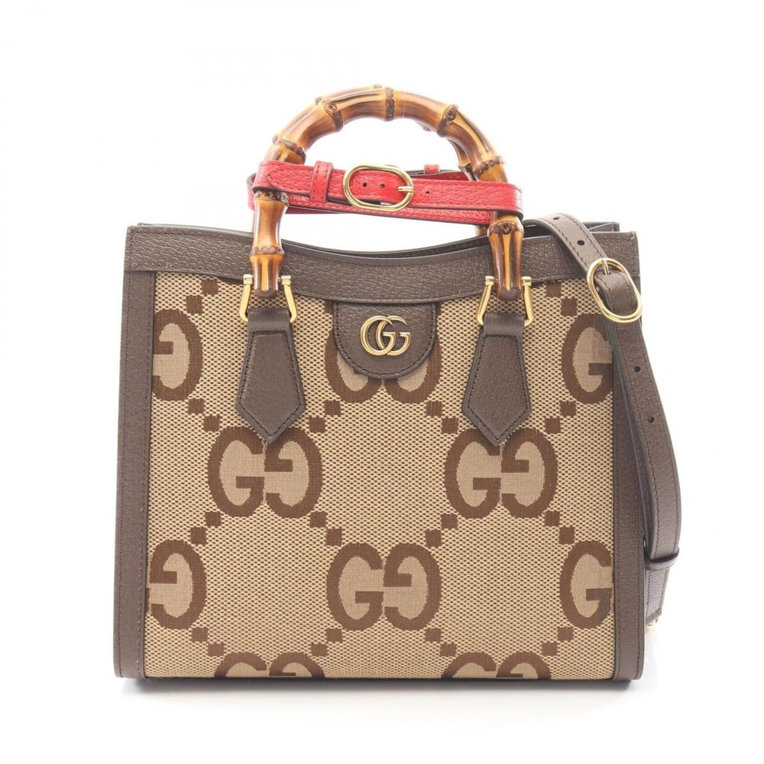 Gucci Diana Jumbo GG 2-Way Handbag, Canvas and Leather, Women's, Beige/Brown, 660195: --- Catalog ---Category: SizeSize (HxWxD): 21cm x 27cm x 11cm / 8.26'' x 10.62'' x 4.33''Category: DesignType: HandbagColor: Beige, BrownGender: WomenMaterial: Canvas , Leather Category: GeneralMPN: 6