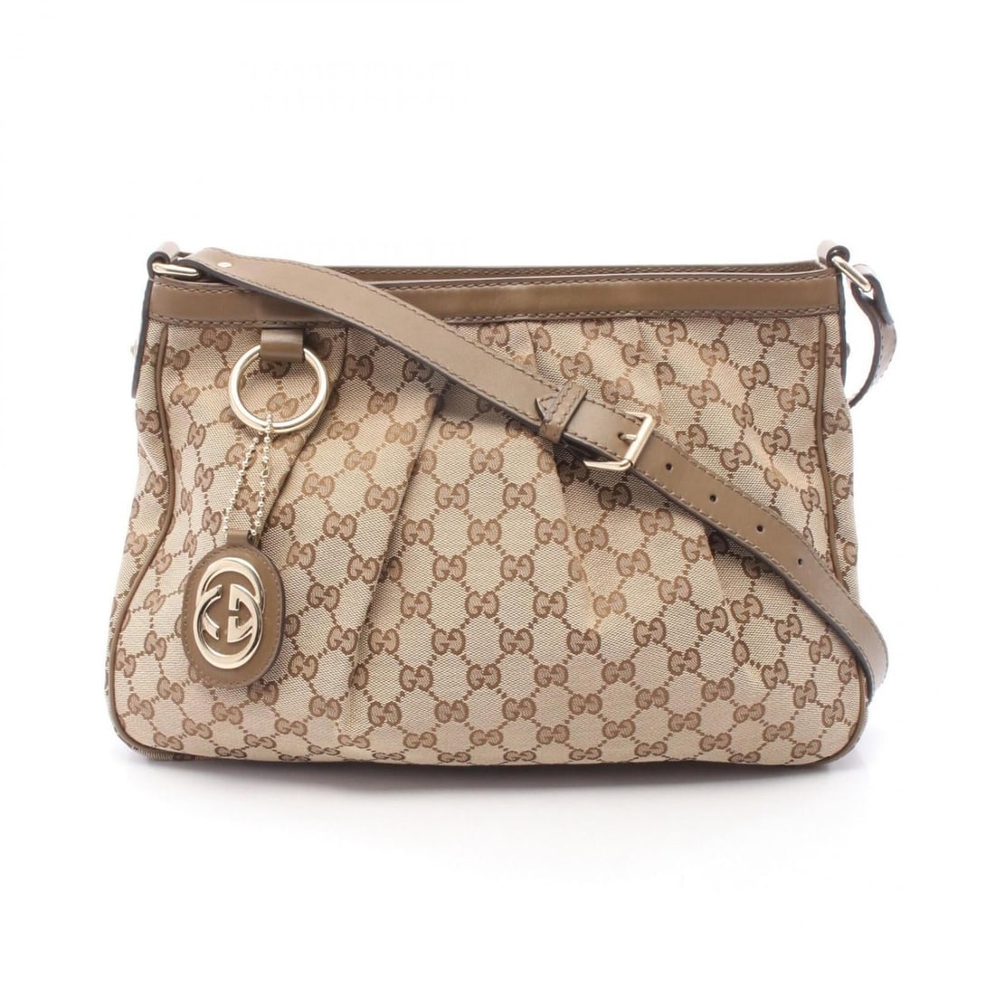 Gucci Sukey GG Canvas Shoulder Bag/Handbag, and Leather, Women's, Beige/Brown, 296834: --- Catalog ---Category: SizeSize (HxWxD): 27cm x 34cm x 11cm / 10.62'' x 13.38'' x 4.33''Category: DesignType: Handbag, Shoulder bagColor: Beige, BrownGender: WomenMaterial: Canvas , Leather Category