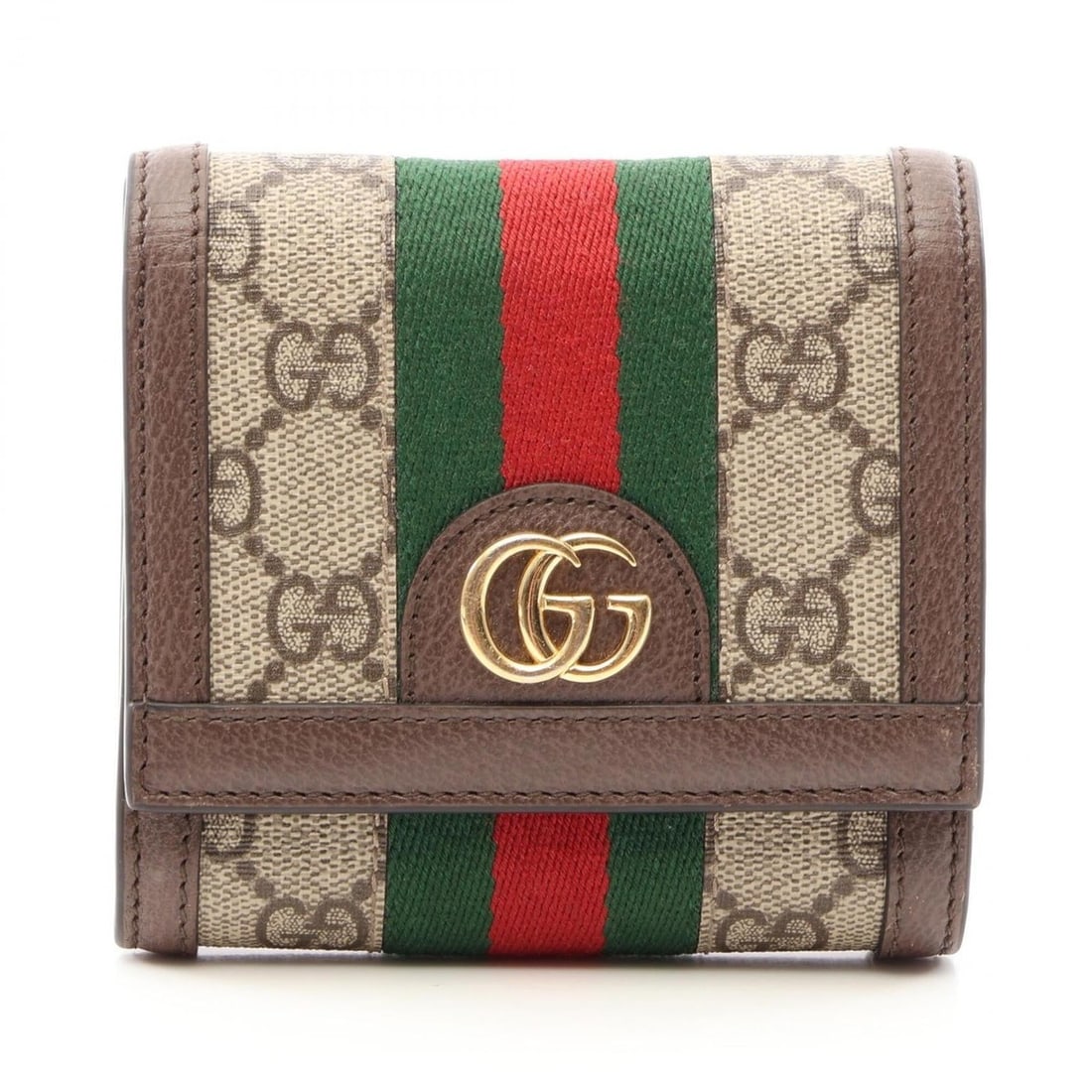 Gucci Ophidia GG Wallet, Sherry Line, Bi-fold Leather, Women's, Beige, Brown, Green, 598662: --- Catalog ---Category: SizeSize (HxWxD): 10.5cm x 11cm x 3.5cm / 4.13'' x 4.33'' x 1.37''Category: DesignType: Wallet (bi-fold)Color: Beige, Brown, GreenGender: WomenMaterial: Leather , PVC Category