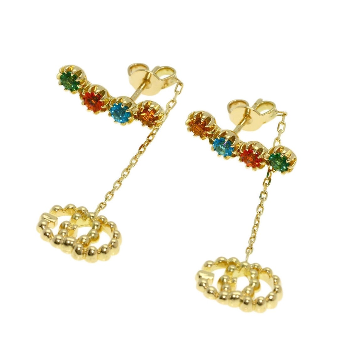 Gucci Double G Multicolor Stone Earrings 18K Yellow Gold Women's GUCCI: --- Catalog ---Category: SizeWeight: 5.6g / 0.19oz.Pendant Length: 16.50mm / 0.65''Category: DesignType: Drop earringsStone: Color stoneGender: WomenMaterial: Yellow gold (18K)Category: GeneralBrand: 