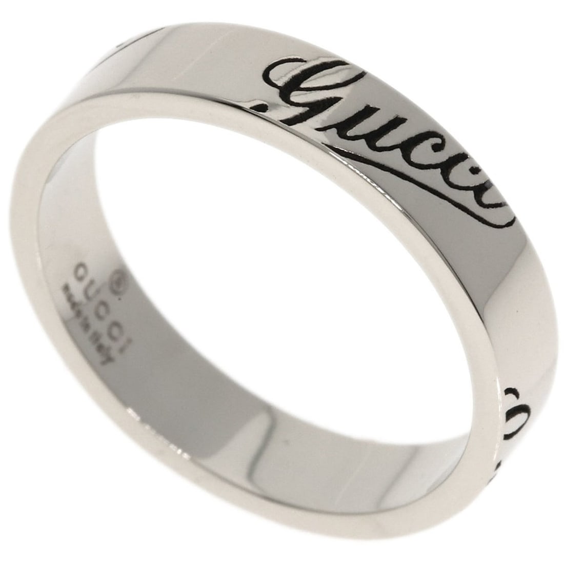 Gucci Icon Print #11 Ring, 18K White Gold, Women's GUCCI: --- Catalog ---Category: SizeWidth: 3.8mm / 0.15''Weight: 3.7g / 0.13oz.JP Size: 11US Size: 6Category: DesignType: Band ringGender: WomenMaterial: White gold (18K)Category: GeneralLine: IconBrand: Guc