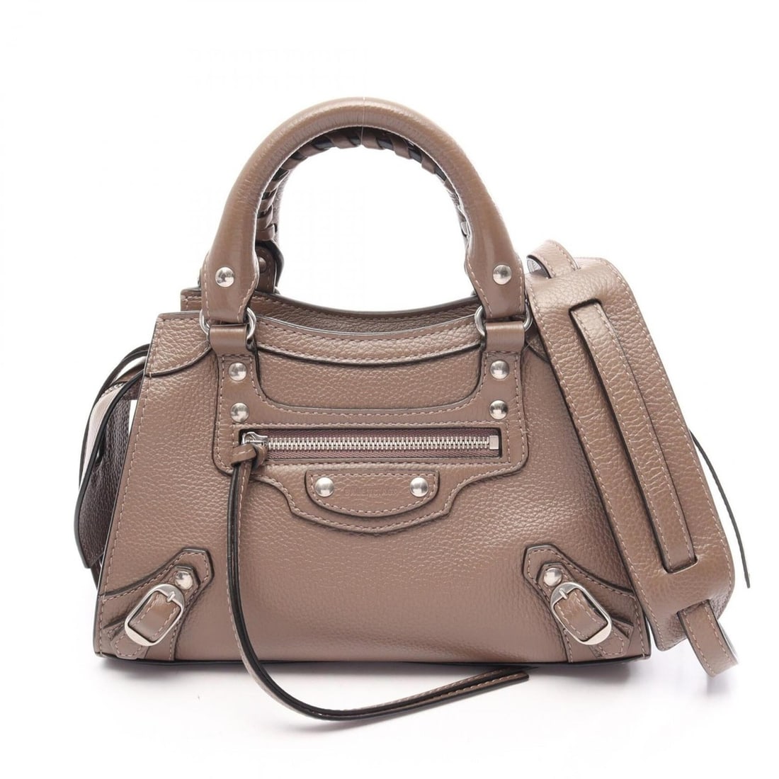 Balenciaga Neo Class City Mini 2-Way Handbag, Leather, Women's, Brown, 638524: --- Catalog ---Category: SizeSize (HxWxD): 14cm x 22cm x 10cm / 5.51'' x 8.66'' x 3.93''Category: DesignType: HandbagColor: BrownGender: WomenMaterial: Leather Category: GeneralMPN: 638524Brand: Balen