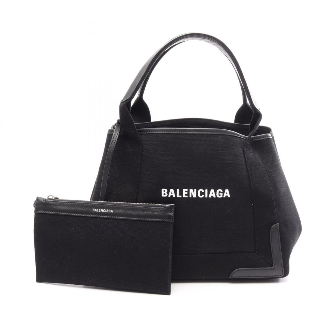 Balenciaga NAVY CABAS S Navy Cabas Tote Bag Handbag Leather Canvas Women's Black 339933: --- Catalog ---Category: SizeSize (HxWxD): 22cm x 30cm x 18cm / 8.66'' x 11.81'' x 7.08''Category: DesignType: Handbag, Tote bagColor: Black, NavyGender: WomenMaterial: Leather , Canvas Category: Gene