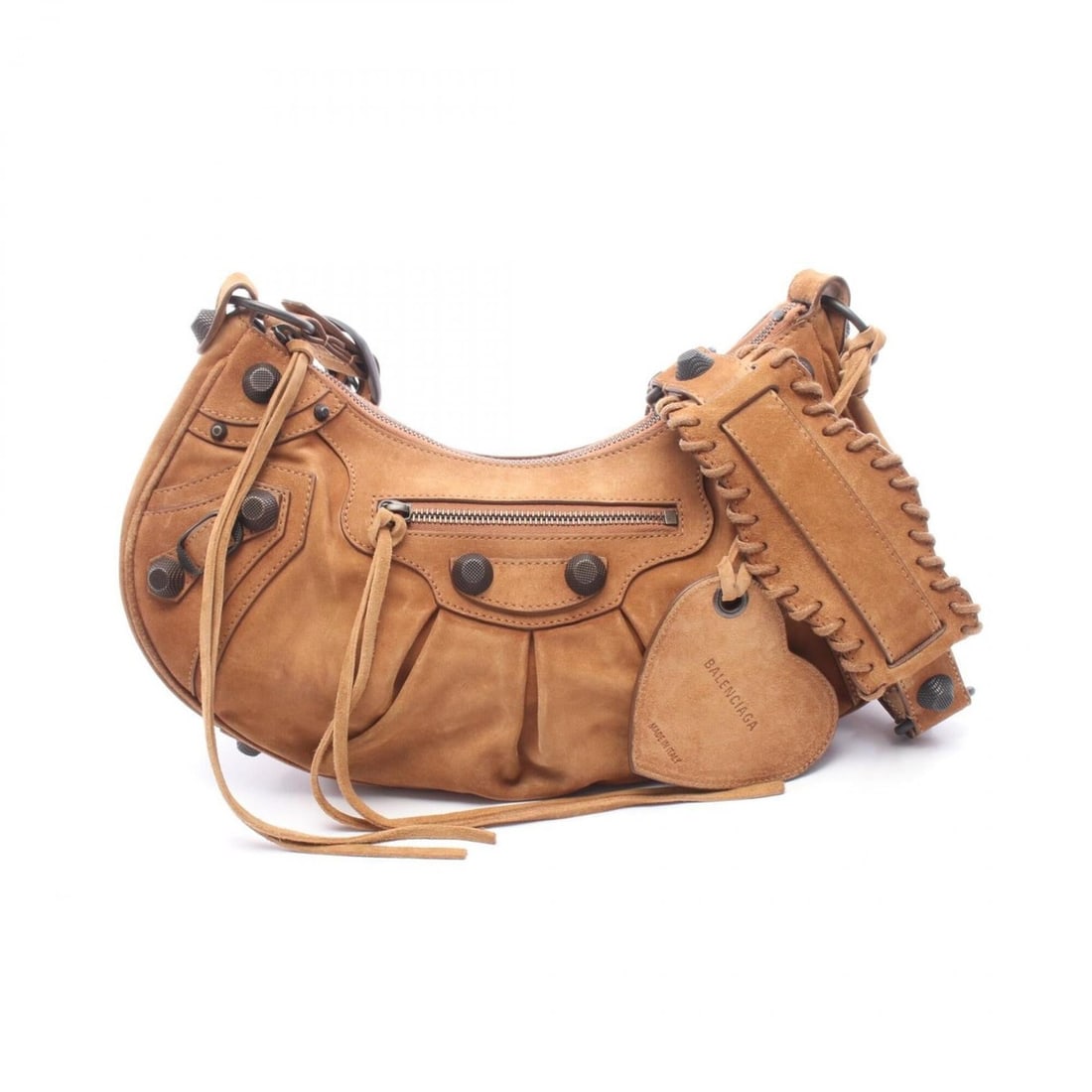 Balenciaga LE CAGOLE Small Shoulder Bag Handbag Suede Women's Brown 6713072AB2A2533 (1 of 10)