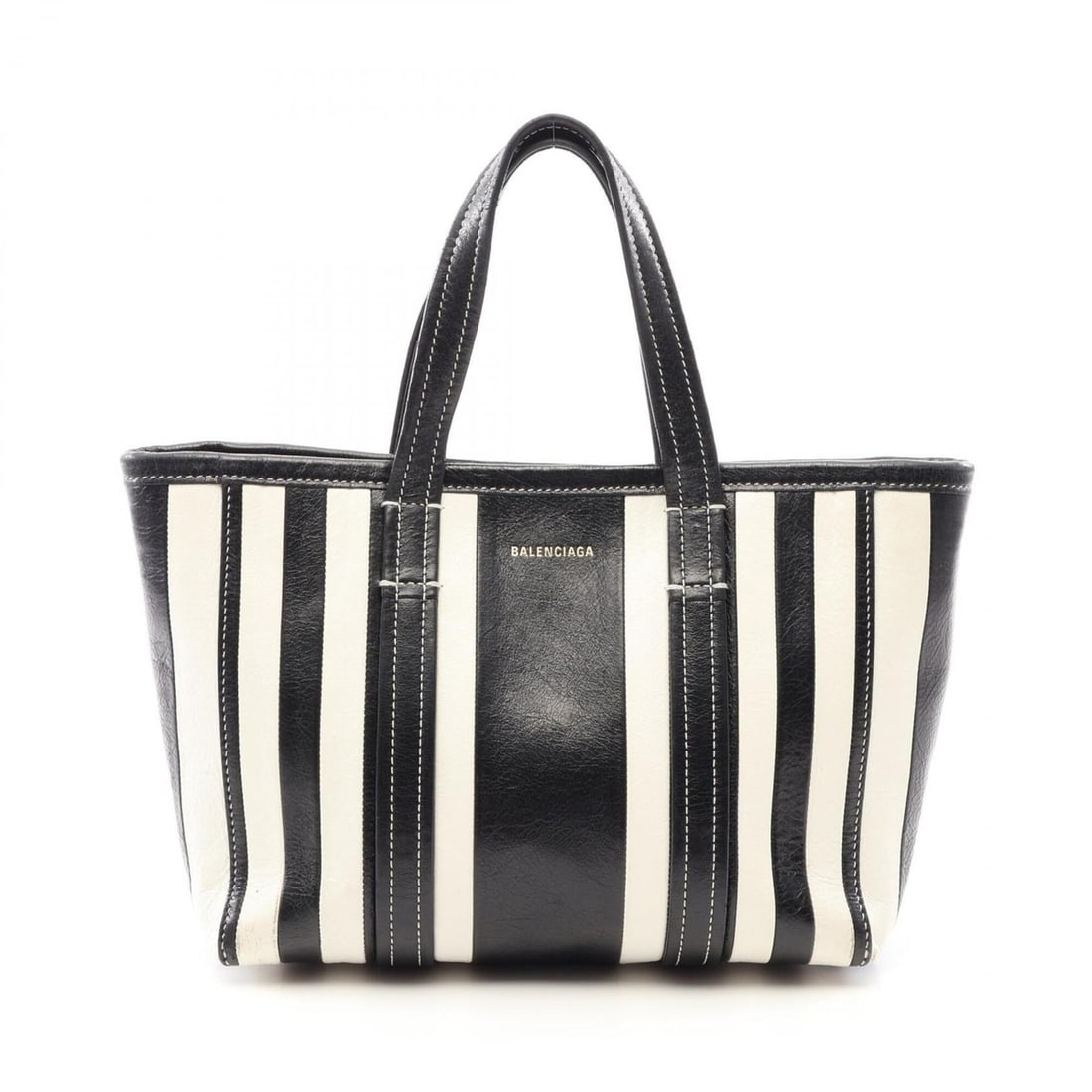 Balenciaga BALENCIAGA Barbes Handbag Leather Women's Black/White