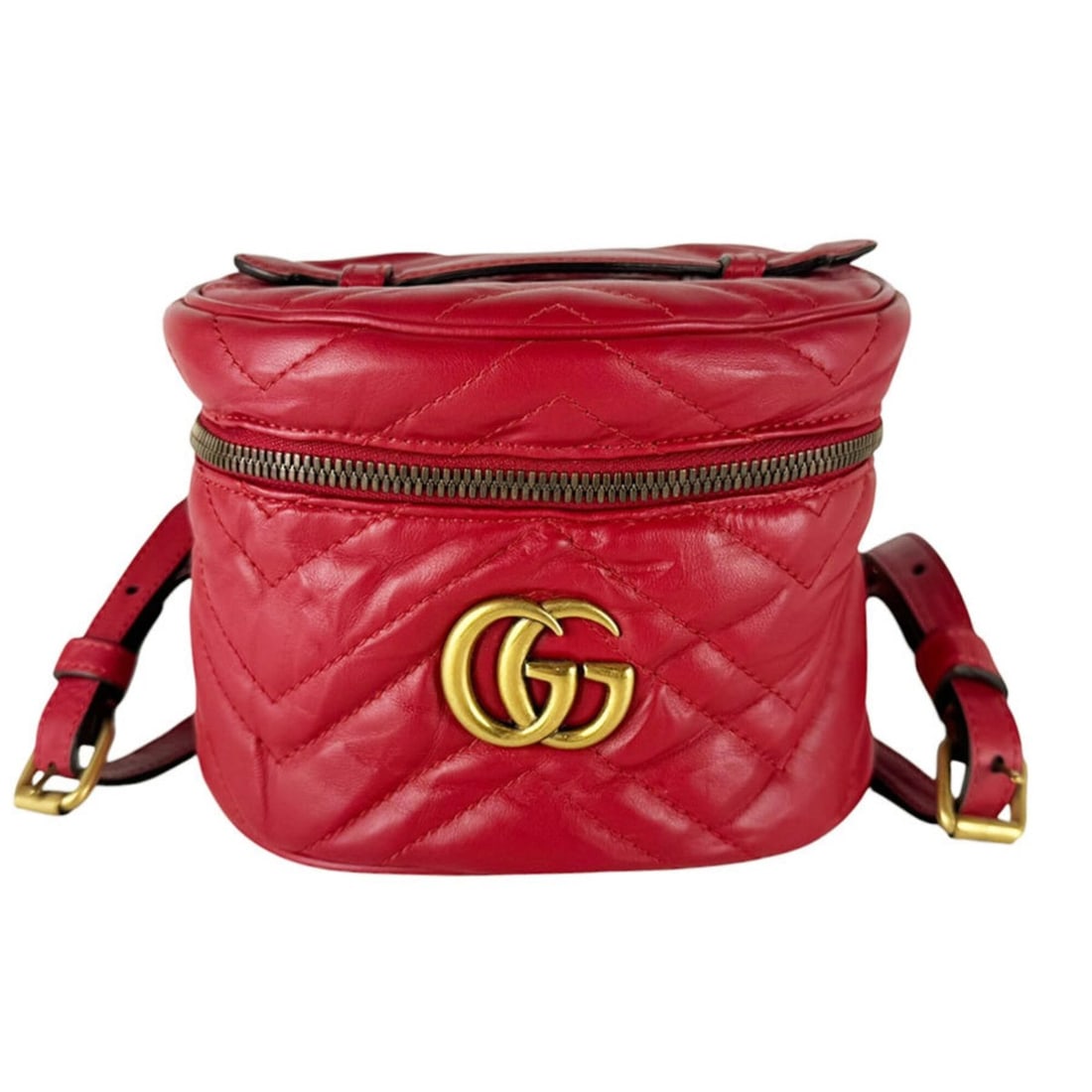 Gucci GG Marmont Leather Backpack, Red, Women's, 598594 z10650: --- Catalog ---Category: SizeSize (HxWxD): 11cm x 18cm x 12cm / 4.33'' x 7.08'' x 4.72''Category: DesignType: BackpackColor: Red colorGender: WomenMaterial: Leather Category: GeneralMPN: 598594Brand: 