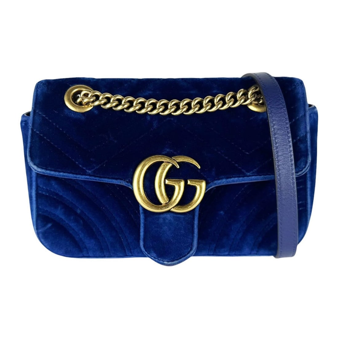 Gucci GG Marmont Velvet Shoulder Bag, Blue, Women's, 446744 z10649: --- Catalog ---Category: SizeSize (HxWxD): 15cm x 22cm x 6cm / 5.9'' x 8.66'' x 2.36''Category: DesignType: Shoulder bagColor: BlueGender: WomenMaterial: Velvet Category: GeneralMPN: 446744Brand: Gucc