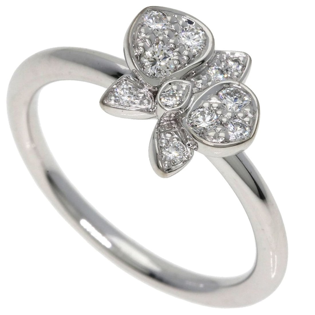 Cartier Caresse d'Orchidées Par Diamond Ring #47 18K White Gold Women's CARTIER