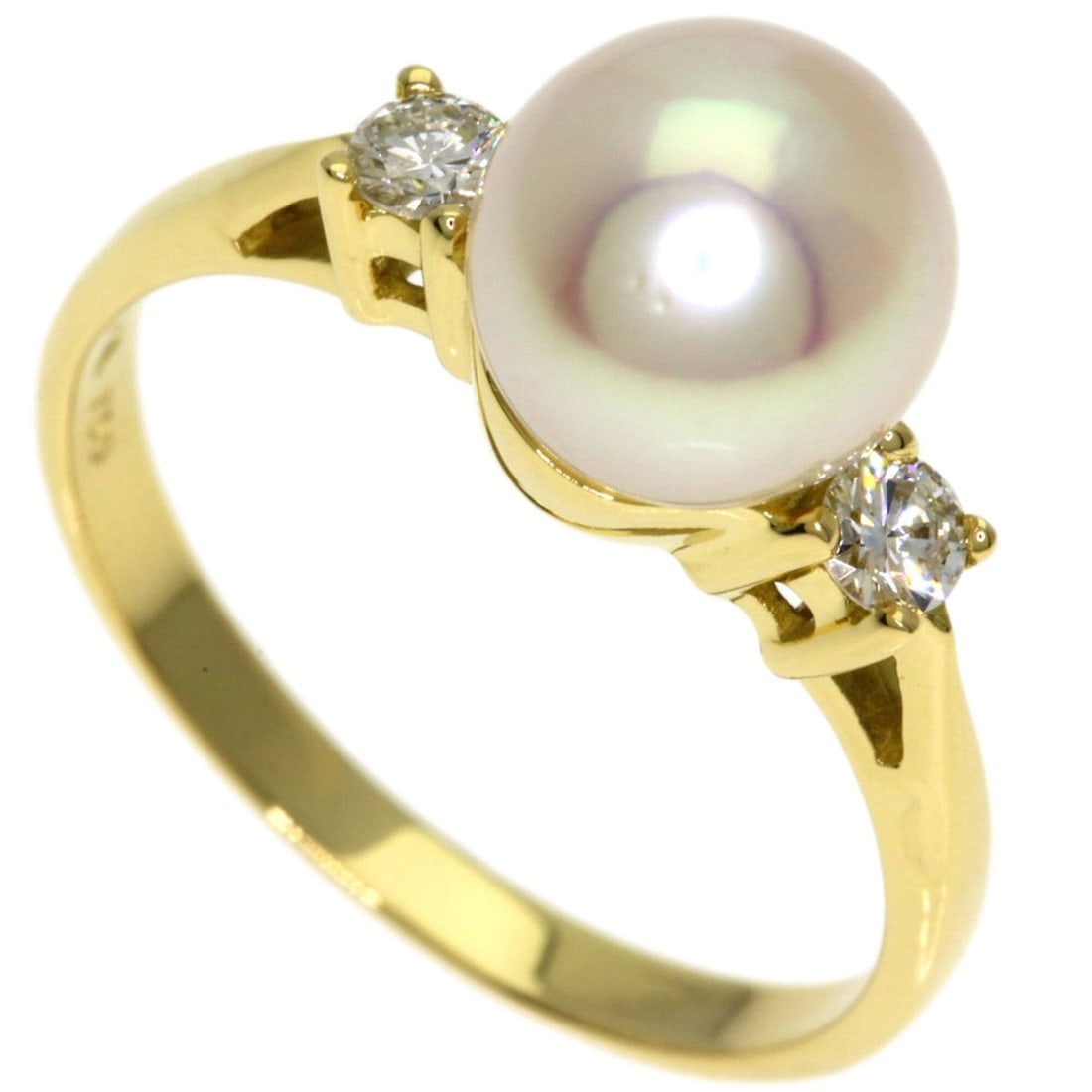 Tiffany & Co. Pearl Diamond Ring, 18K Yellow Gold, Women's.