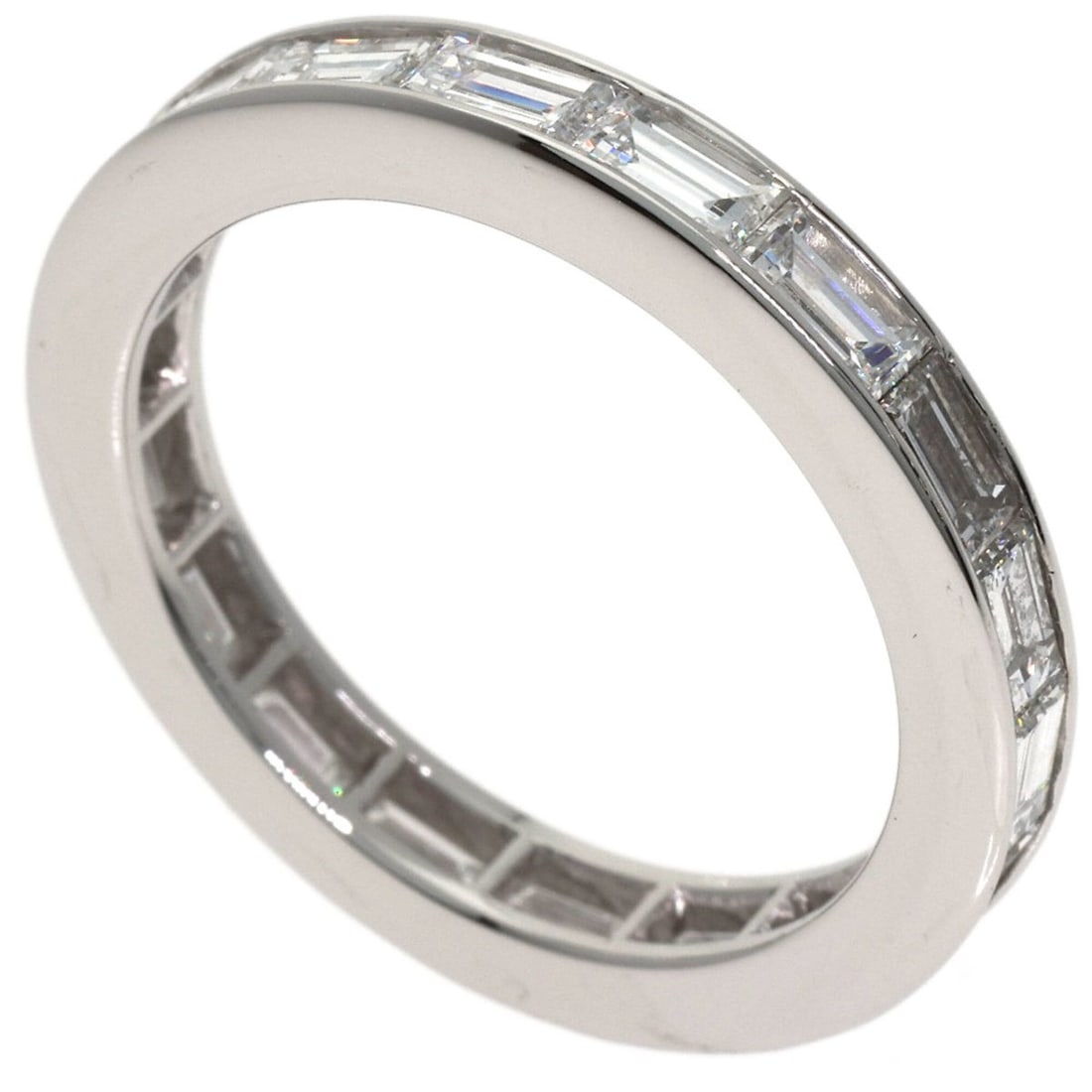 Harry Winston Full Eternity Baguette Diamond Ring, Platinum PT950, Women's.: --- Catalog ---Category: SizeJP Size: 21US Size: 10Category: DesignType: Band ringGender: WomenMaterial: Platinum 950Category: GeneralBrand: Harry Winston--- Item List ---Section: ConditionRanking: Ra