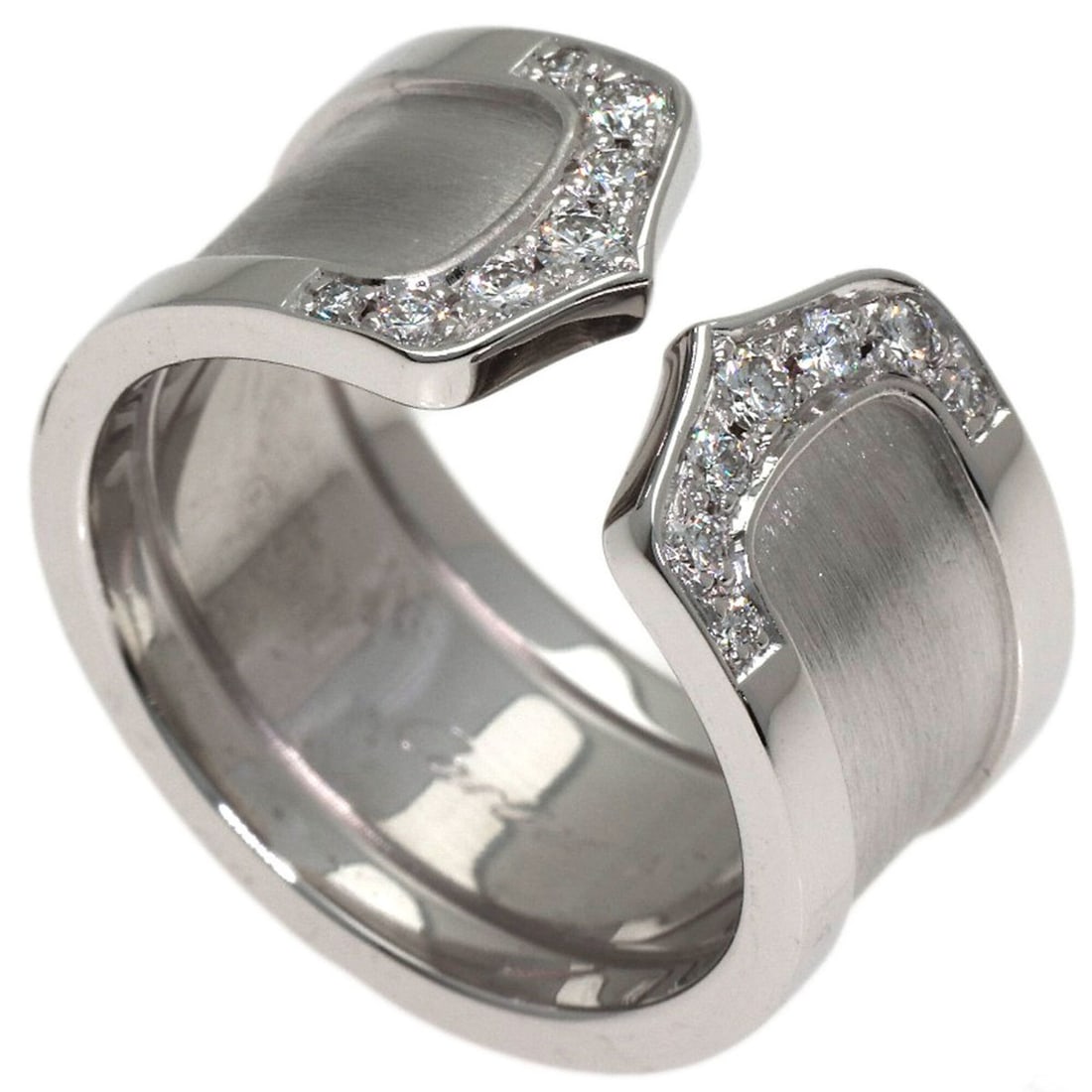 Cartier C2 Ring Diamond 18K White Gold Women's CARTIER: --- Catalog ---Category: SizeJP Size: 11US Size: 6Category: DesignType: Band ringGender: WomenMaterial: White gold (18K)Category: GeneralBrand: Cartier--- Item List ---Section: ConditionRanking: Rank 
