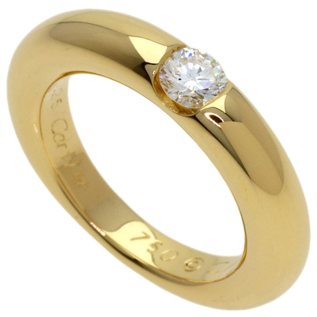 Cartier Ellipse 1P Diamond Ring #47 18K Yellow Gold Women's CARTIER: --- Catalog ---Category: SizeJP Size: 7US Size: 4Category: DesignType: Band ringGender: WomenMaterial: Yellow gold (18K)Category: GeneralBrand: Cartier--- Item List ---Section: ConditionRanking: Rank 
