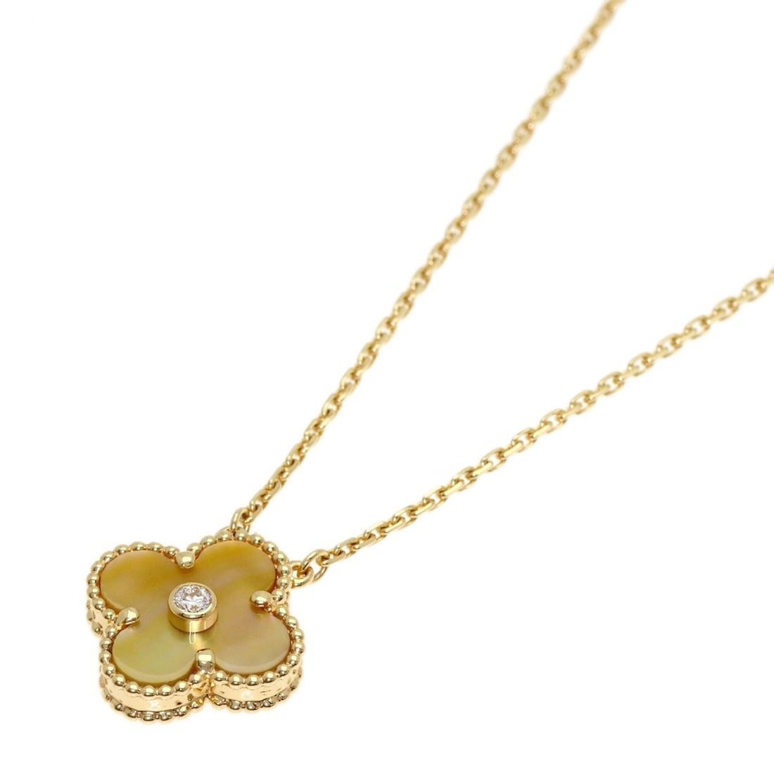 Van Cleef & Arpels Vintage Alhambra Shell Diamond Necklace, 18K Yellow Gold, Women's: --- Catalog ---Category: SizeNeck Circumference: 42 cm / 16.53''Category: DesignGender: WomenMaterial: Yellow gold (18K)Necklace Type: NecklaceCategory: GeneralBrand: Van Cleef & Arpels--- Item List -