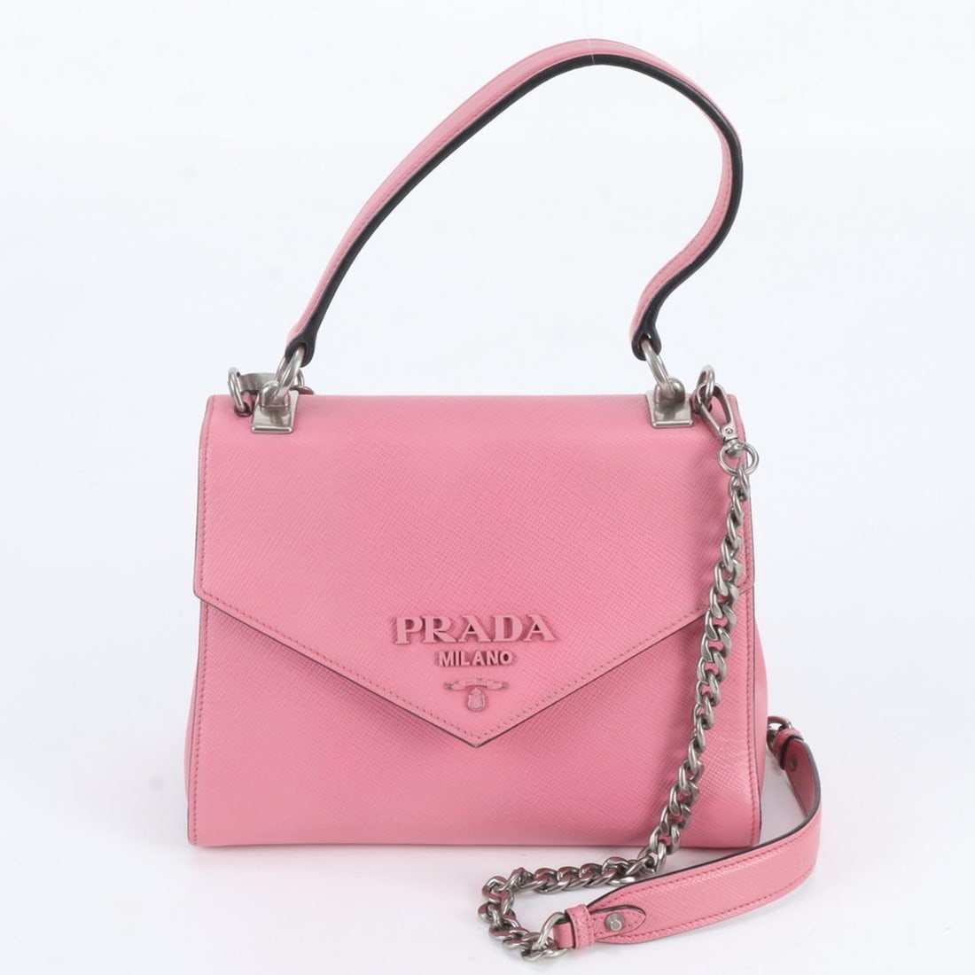 Prada Saffiano Leather 2-Way Chain Shoulder Bag, Crossbody Handbag, Tote Bag for Women (1 of 10)