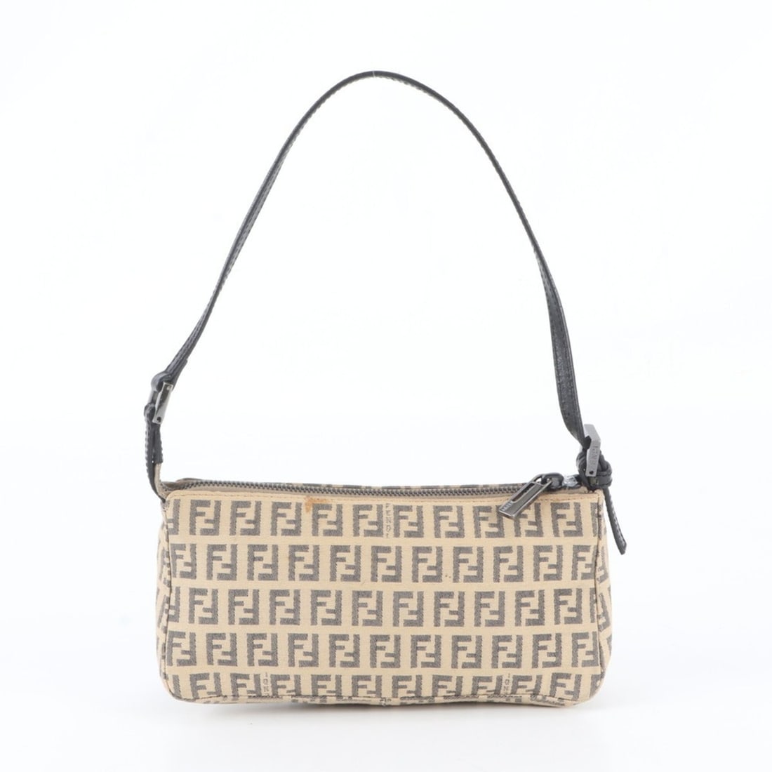 Fendi Zucchino Accessory Pouch Leather Handbag for Women