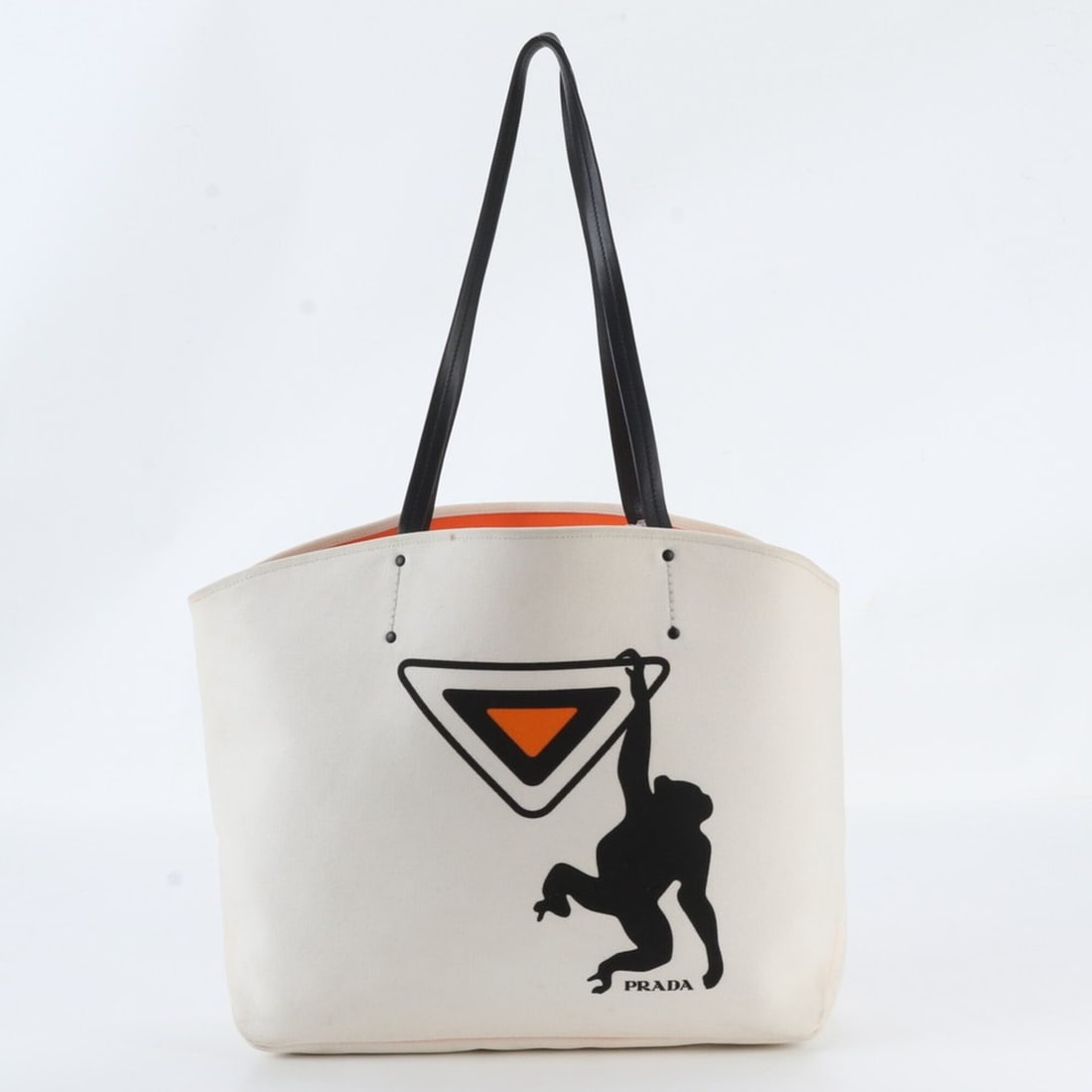 Prada Leather Canvas Canapa Monkey Shoulder Bag (Shoulder Bag/Handbag for Women)
