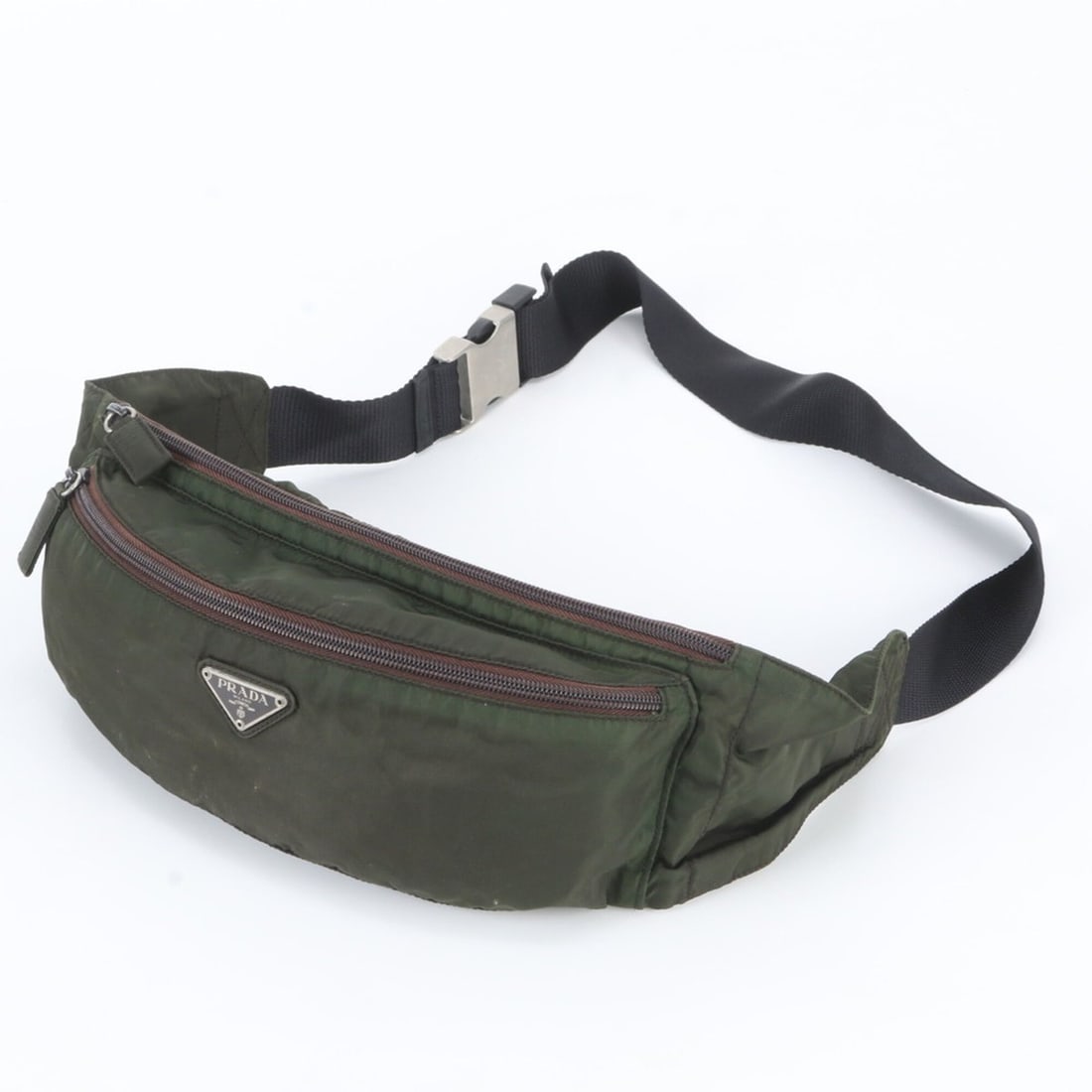 Prada Tessuto Nylon Triangle Logo Body Bag, Waist Pouch, Shoulder Tote Bag for Men: --- Catalog ---Category: SizeSize (HxWxD): 10cm x 28cm x 5cm / 3.93'' x 11.02'' x 1.96''Category: DesignType: Fanny pack, Pouch, Shoulder bag, Sling bagColor: Black, Green, KhakiGender: MenCategory: G