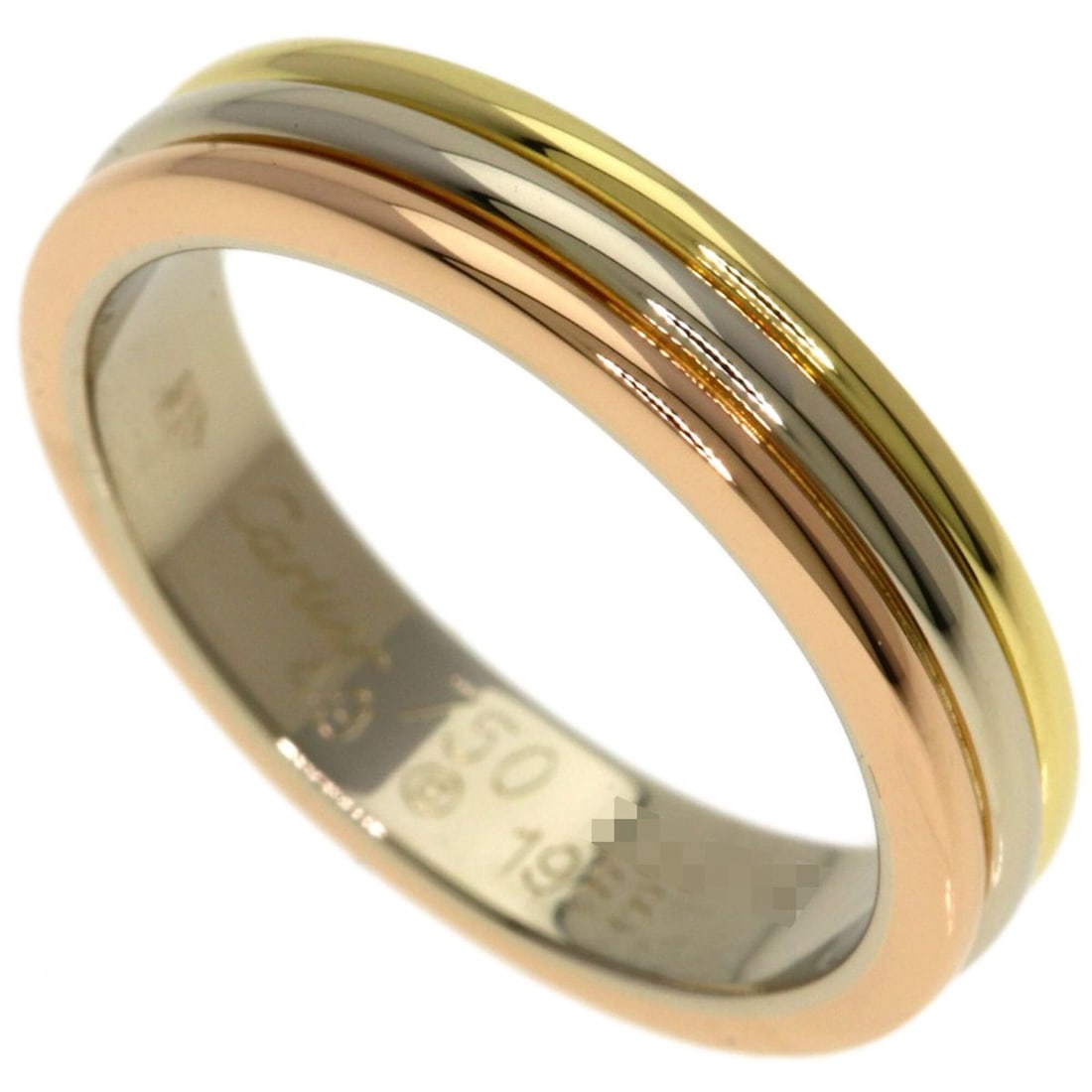 Cartier Three-Color #49 Ring - 18K Yellow Gold/18K White Pink Gold Women's CARTIER: --- Catalog ---Category: SizeJP Size: 9US Size: 5Category: DesignType: Band ringGender: WomenMaterial: Pink gold (18K), White gold (18K), Yellow gold (18K)Category: GeneralBrand: Cartier--- Item List 