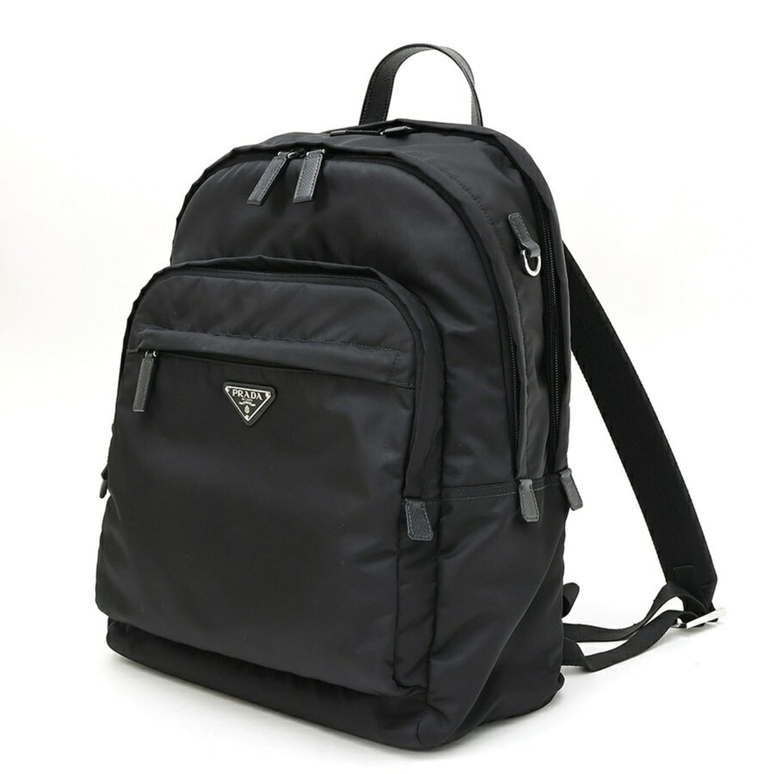 Prada PRADA Re-Nylon x Saffiano Leather Backpack Rucksack Bag 2VZ048 Nylon Black (1 of 14)