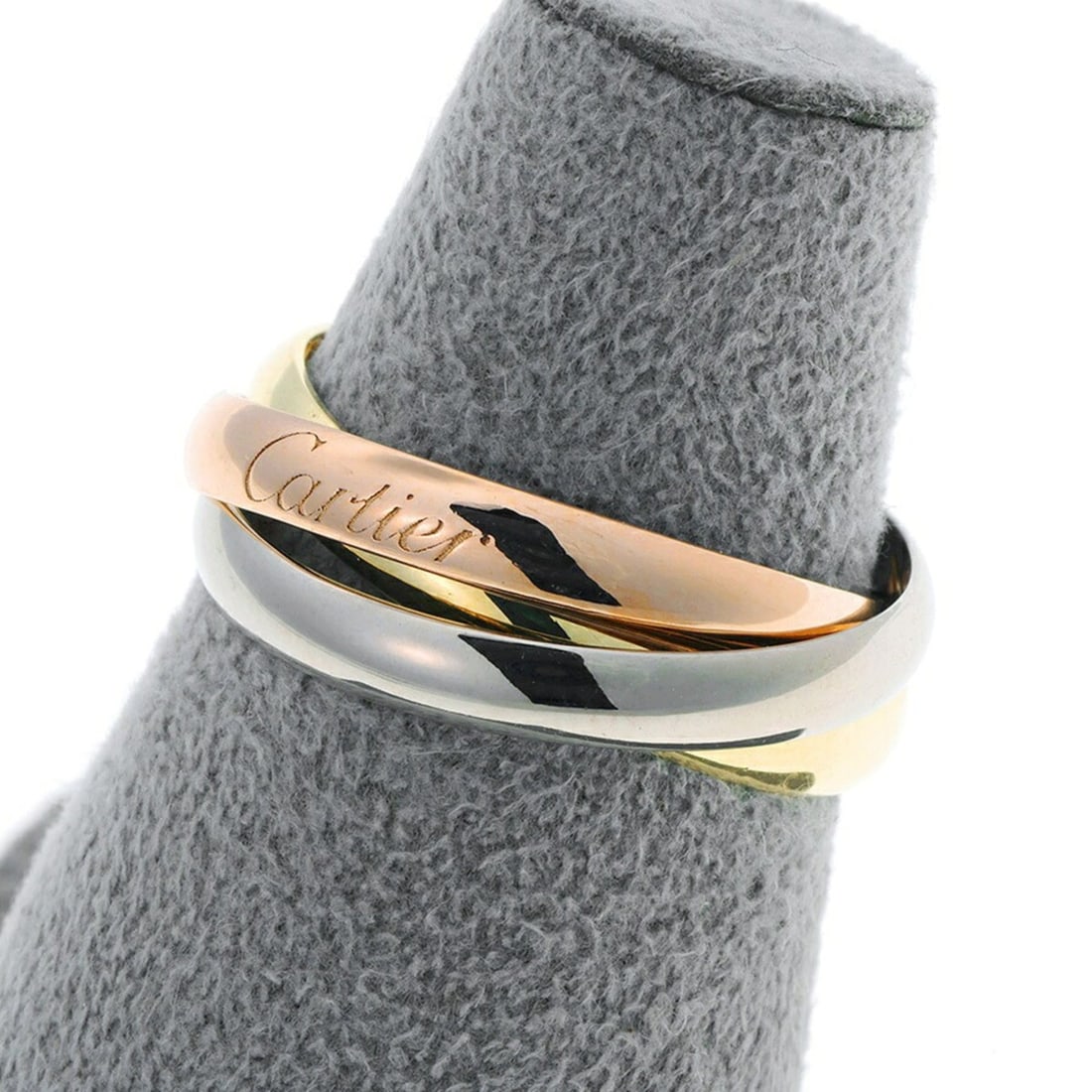 Cartier Trinity Ring, Small, B4086100, 750 18K Yellow Gold, Pink White Three Size #12, B-160301