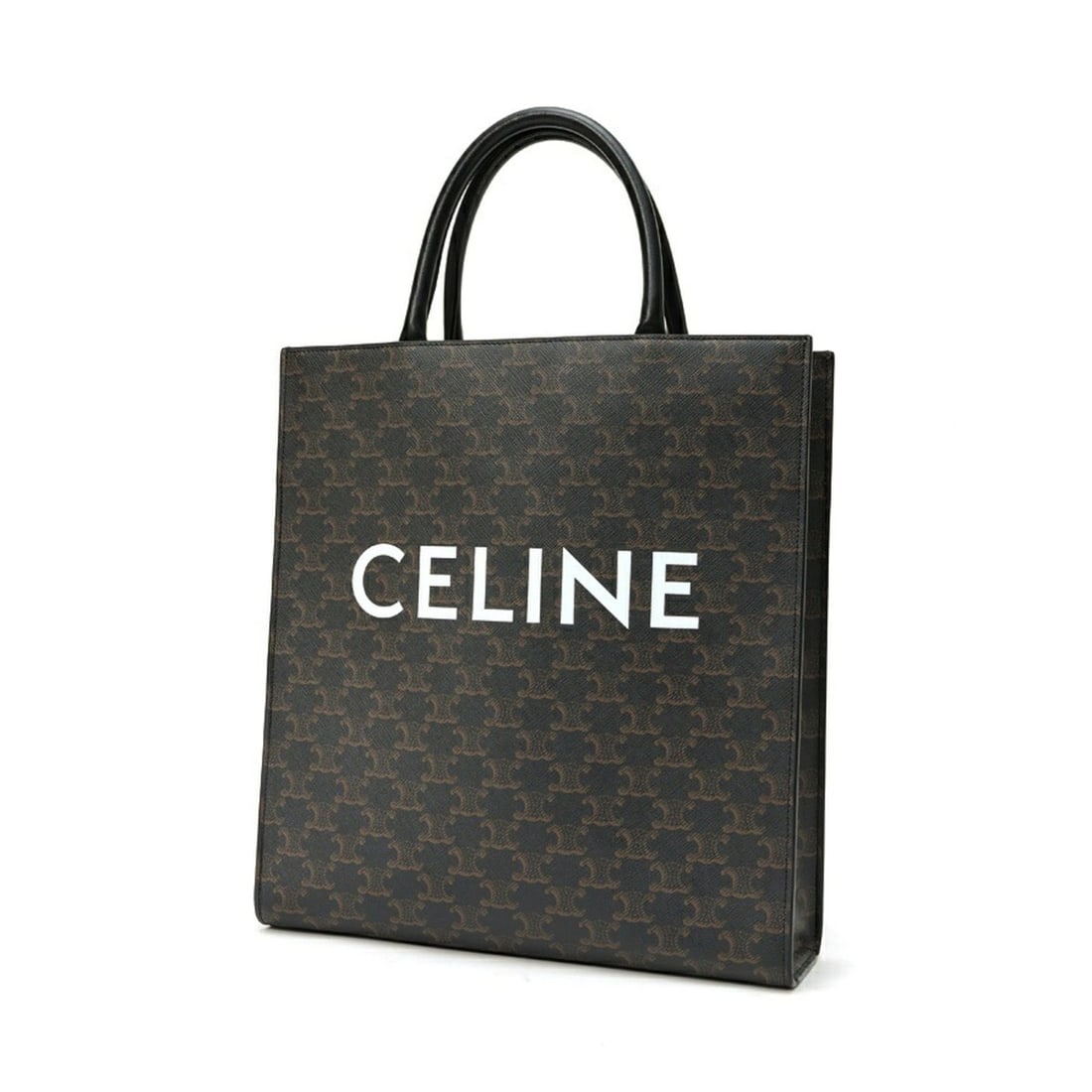 Celine Medium Vertical Cabas Tote Bag 194432CIM.38NO Triomphe Canvas Black
