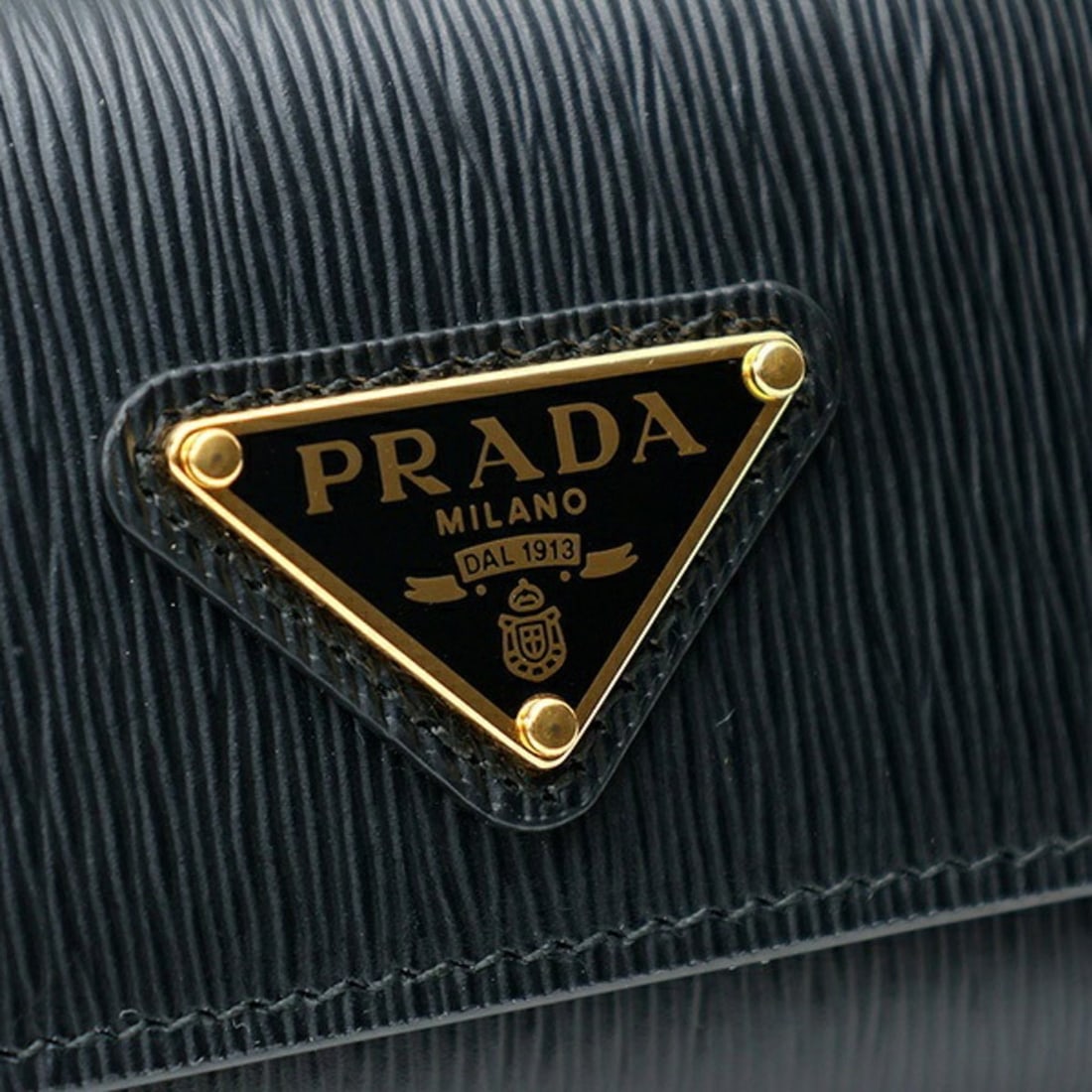 Prada Triangle Key Case 1PG222, Leather, Black - 4