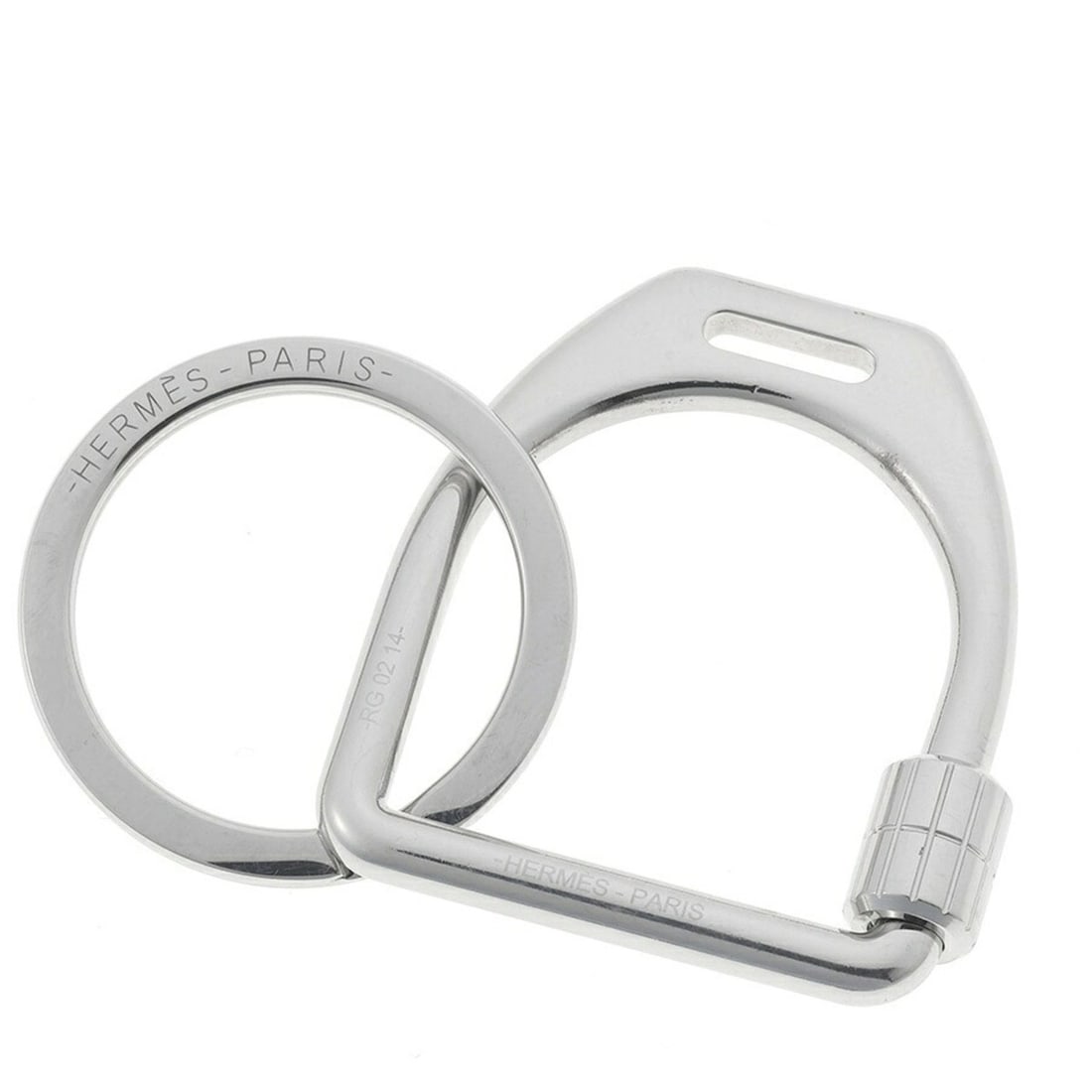 Hermes HERMES Keychain Etrier Keyring H077215FJ00 Metal Silver