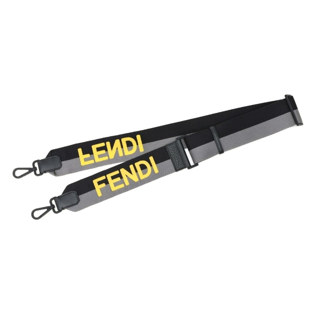 Fendi Strap You Shoulder 8AV397 Canvas Leather Black