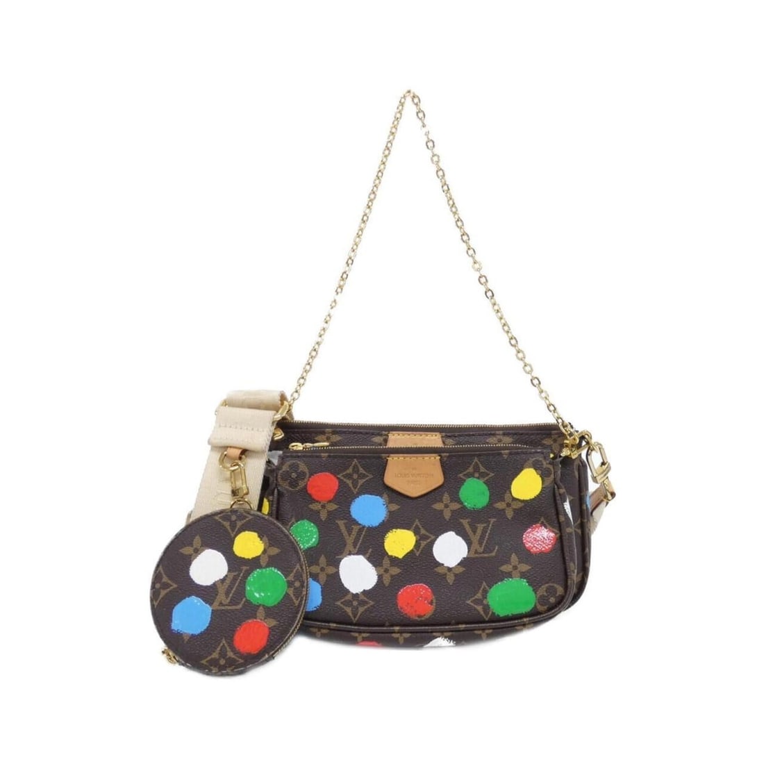 Louis Vuitton Monogram (LV X YK) Multi Pochette Accessoires M46385 Shoulder Bag: --- Catalog ---Category: SizeSize (HxWxD): 14cm x 25cm x 4cm / 5.51'' x 9.84'' x 1.57''Category: DesignType: Pochette, Shoulder bagColor: BrownGender: WomenMaterial: Coated canvas Category: GeneralMPN