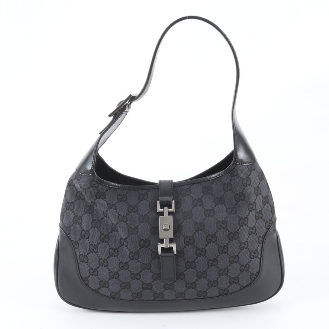Gucci Jackie GG Canvas 001 3306 Leather Shoulder Bag Handbag for Women: --- Catalog ---Category: SizeSize (HxWxD): 21cm x 32cm x 4cm / 8.26'' x 12.59'' x 1.57''Category: DesignType: Handbag, Shoulder bagColor: BlackGender: WomenMaterial: Leather , Canvas Category: General