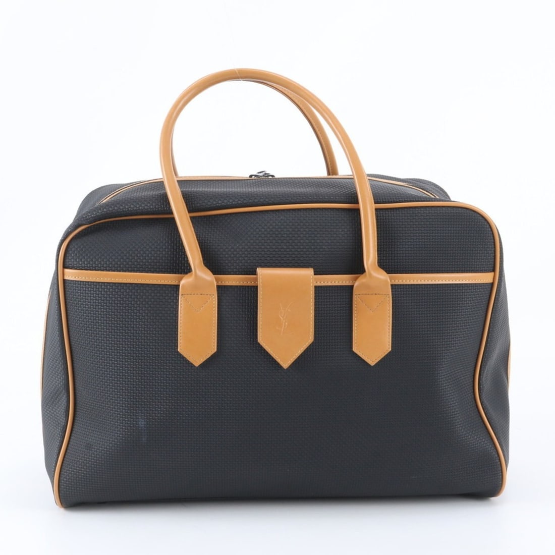 Yves Saint Laurent YSL Boston Bag Tote Carry Leather Black Men's: --- Catalog ---Category: SizeSize (HxWxD): 30cm x 43cm x 16cm / 11.81'' x 16.92'' x 6.29''Category: DesignType: Boston bag, Tote bagColor: Black, BrownGender: MenMaterial: Leather , Coated canvas