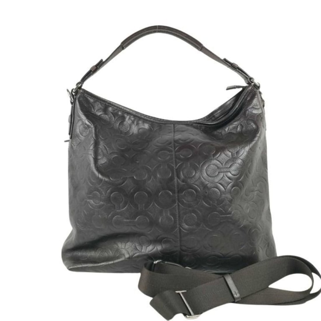 COACH Shoulder Bag Op Art 70249 Black Leather Women's: --- Catalog ---Category: SizeSize (HxWxD): 34cm x 37cm x 13cm / 13.38'' x 14.56'' x 5.11''Category: DesignType: Handbag, Shoulder bag, Tote bagColor: BlackGender: WomenMaterial: Leather Category: Gene