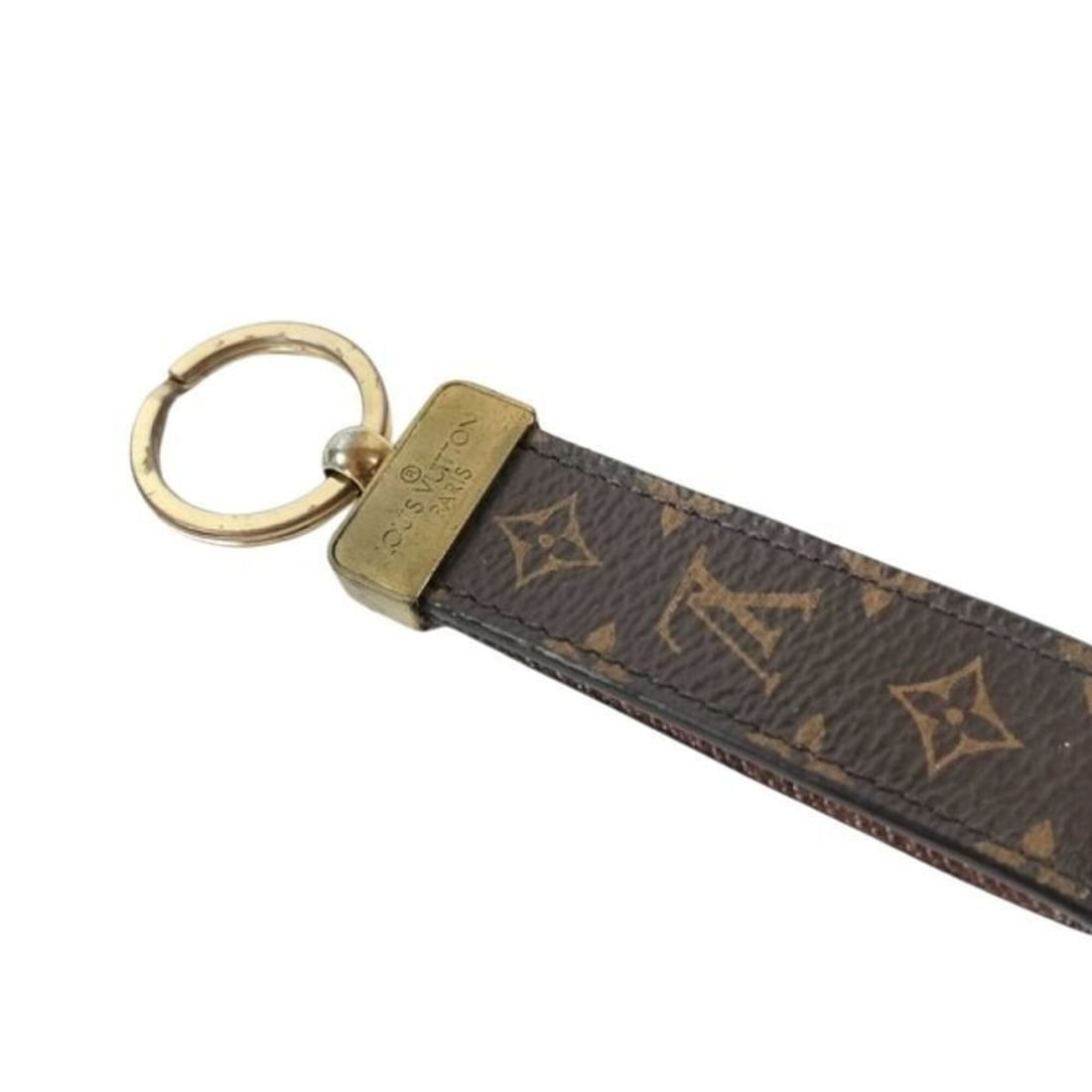LOUIS VUITTON Keychain Porte Clés Dragonne M65221 Brown Monogram Men's