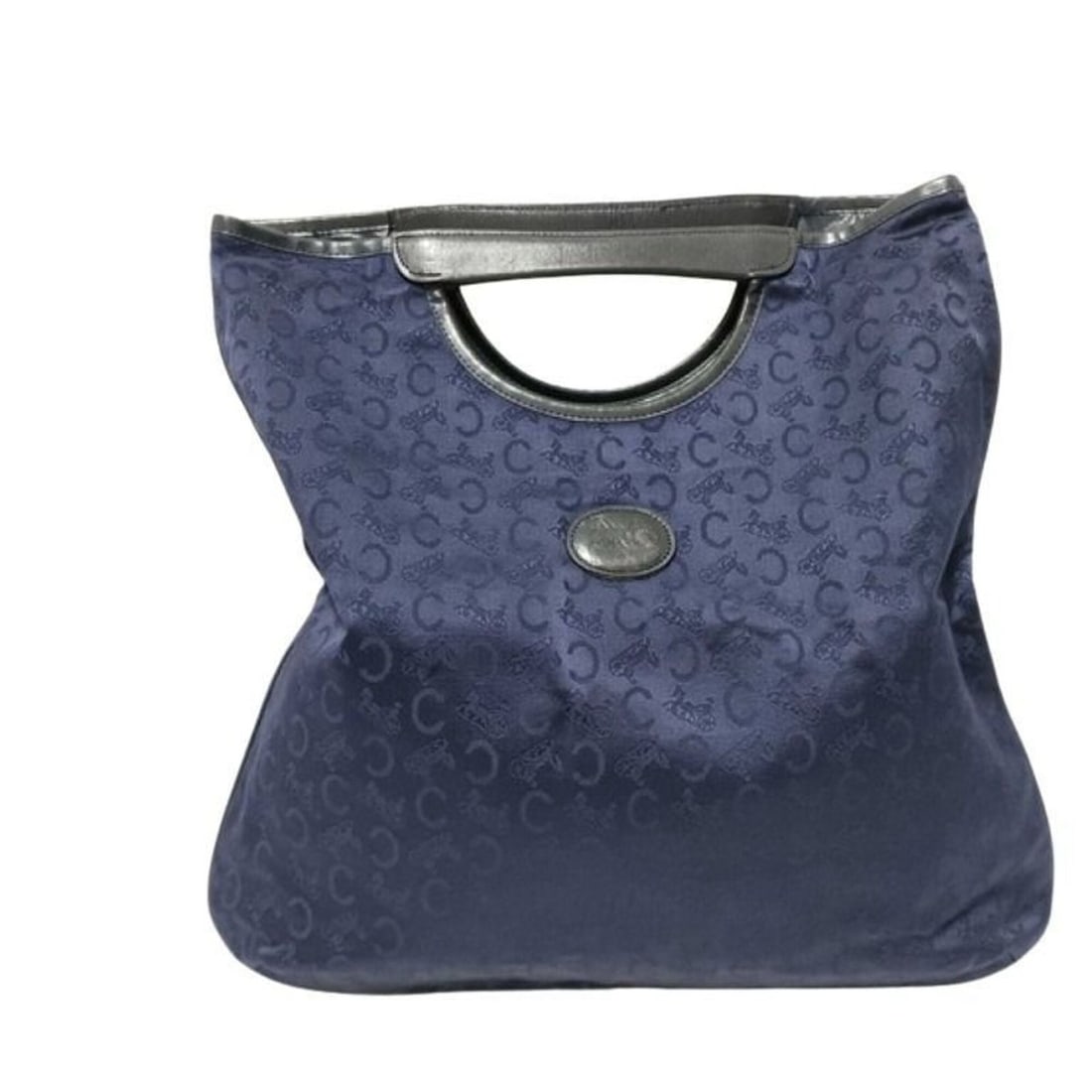CELINE C Sulky Noevia handbag, blue and black canvas leather, for women.: --- Catalog ---Category: SizeSize (HxWxD): 40.5cm x 42cm / 15.94'' x 16.53''Category: DesignType: HandbagColor: Black, BlueGender: WomenMaterial: Canvas Category: GeneralBrand: Celine--- Item List ---