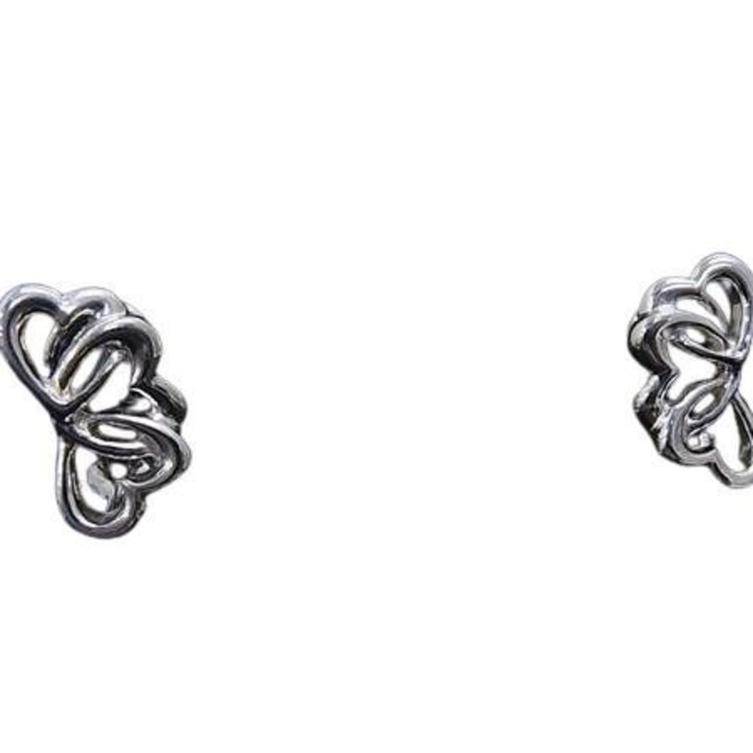 TIFFANY & Co. Triple Heart Earrings, SV925, Women's