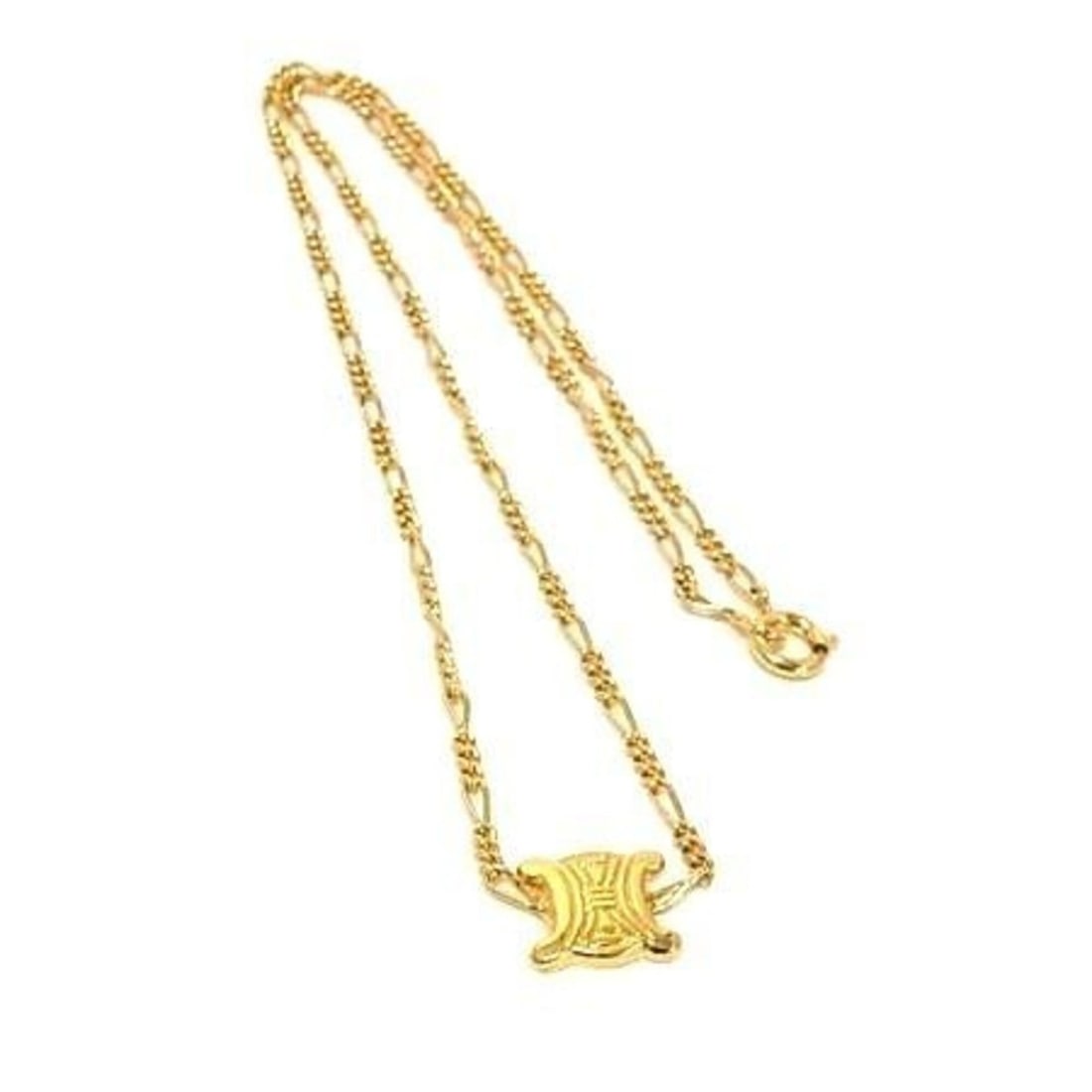CELINE Triomphe Necklace, Gold Metal, Women's