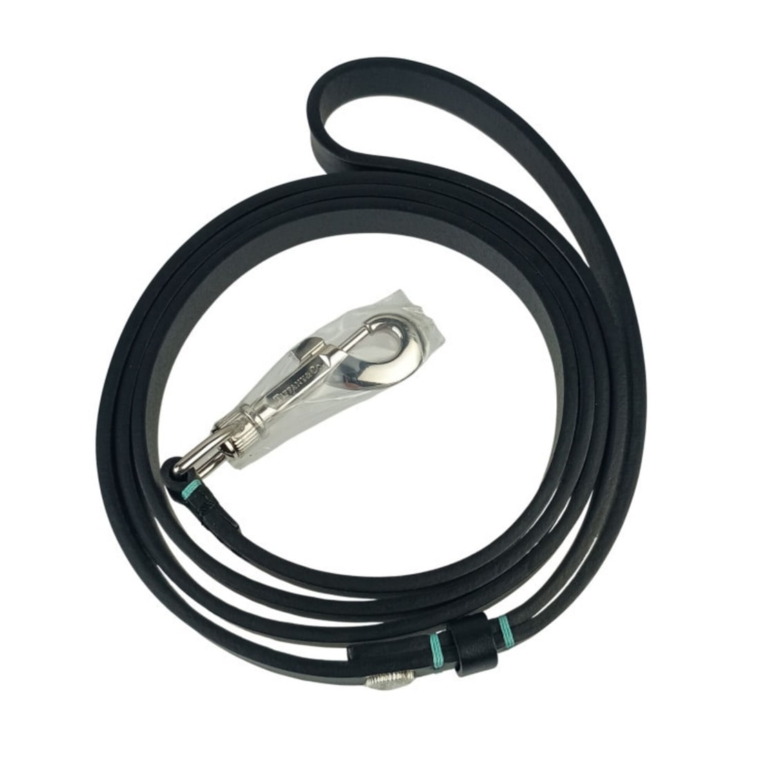 TIFFANY&Co. Dog Leash, Black Leather, Men's & Women's: --- Catalog ---Category: SizeLeash Width: 1.5cm / 0.59''Leash Length (Min. - Max.): 149cm / 58.66''Category: DesignType: LeashColor: BlackMaterial: Leather Pet Type: DogCategory: GeneralBrand: Tiffany