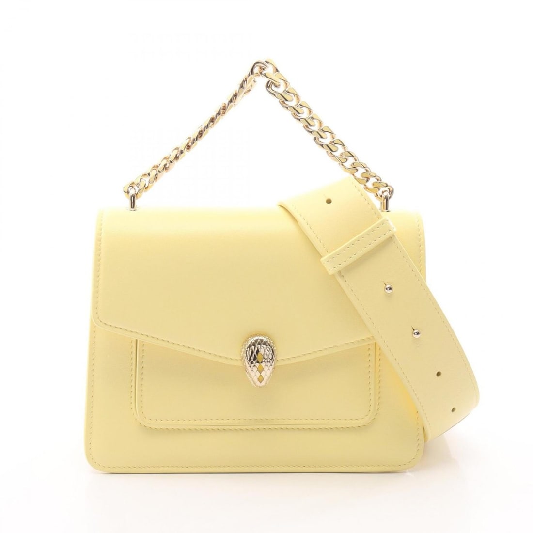 Bulgari BVLGARI Serpenti Forever 2-Way Handbag, Leather, Women's, Yellow: --- Catalog ---Category: SizeSize (HxWxD): 15cm x 20cm x 8cm / 5.9'' x 7.87'' x 3.14''Category: DesignType: HandbagColor: YellowGender: WomenMaterial: Leather Category: GeneralBrand: Bvlgari--- Item L