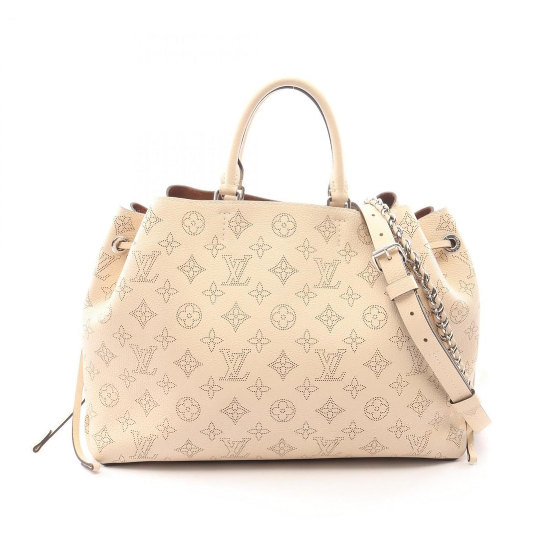 Louis Vuitton Bella Tote 2-Way Handbag, Leather, Mahina, Women's, Beige, M59203