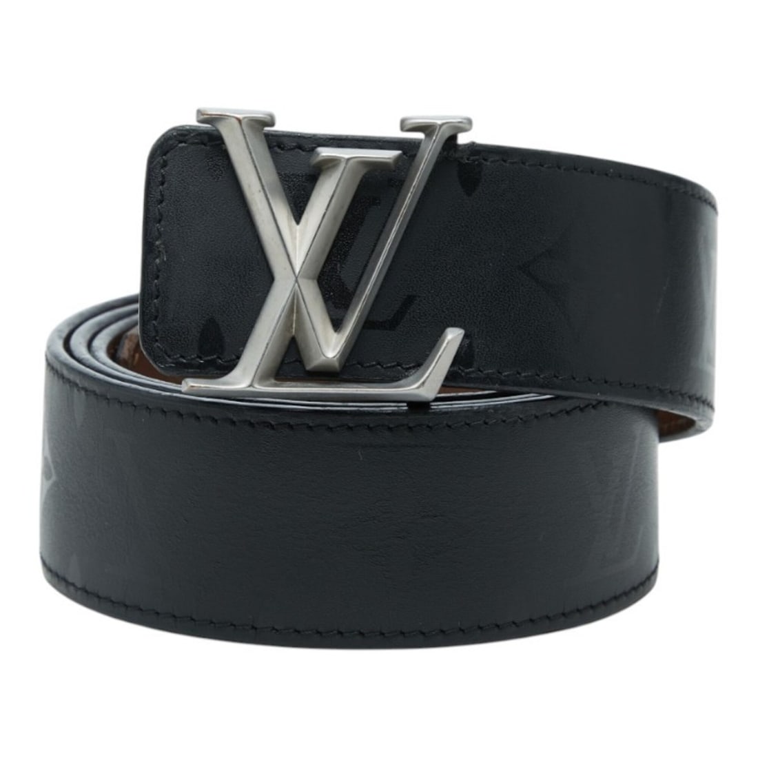 Louis Vuitton Ceinture LV Initials Pyramid Belt, Size: 100 40, M9346, Black Leather, Men's, LOUIS: --- Catalog ---Category: SizeLength: 117cm / 46.06''Category: DesignType: Standard beltColor: BlackGender: MenMaterial (Strap): Leather Category: GeneralMPN: M9346Brand: Louis Vuitton--- Item List ---