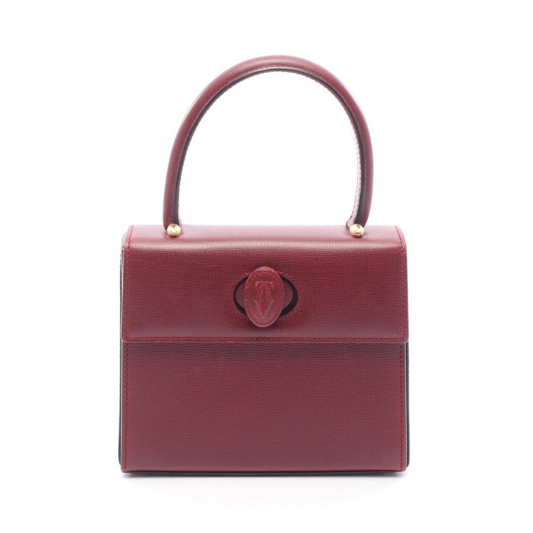 Cartier Must Line Handbag, Leather, Women's, Bordeaux (Burgundy): --- Catalog ---Category: SizeSize (HxWxD): 15cm x 17.5cm x 6cm / 5.9'' x 6.88'' x 2.36''Category: DesignType: HandbagColor: BordeauxGender: WomenMaterial: Leather Category: GeneralBrand: Cartier--- It