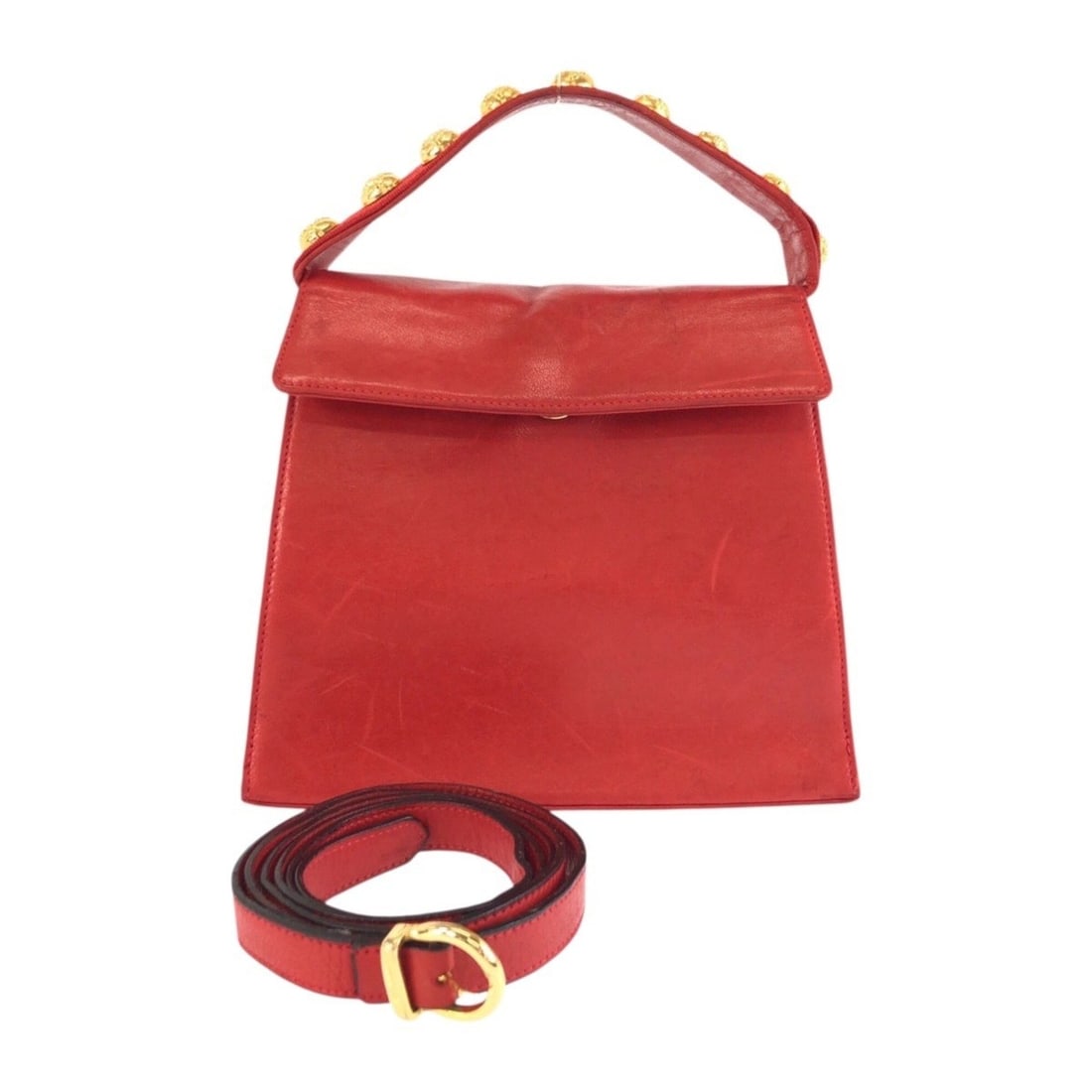Salvatore Ferragamo Vintage Red Handbag/Shoulder Bag (2-Way) for Women: --- Catalog ---Category: SizeSize (HxWxD): 15cm x 20cm x 8cm / 5.9'' x 7.87'' x 3.14''Category: DesignType: Handbag, Shoulder bagColor: Red colorGender: WomenCategory: GeneralBrand: Salvatore Ferragam