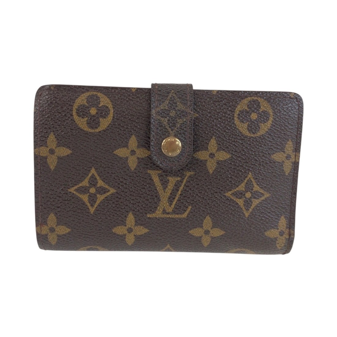 LOUIS VUITTON Louis Vuitton Monogram Portemonnaie Billet Viennois Brown Gold Hardware M61663 Folding