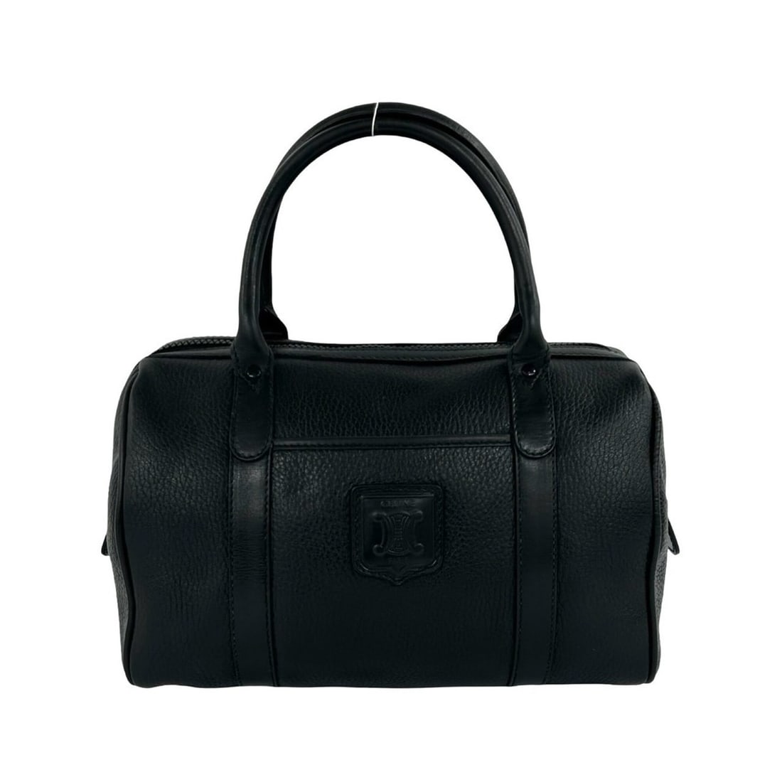 CELINE Vintage Triomphe Embossed Logo Leather Handbag Mini Boston Bag Black 25623: --- Catalog ---Category: SizeSize (HxWxD): 26.5cm x 17cm x 15cm / 10.43'' x 6.69'' x 5.9''Category: DesignType: Boston bag, HandbagColor: BlackGender: WomenMaterial: Leather Category: GeneralBrand: Ce