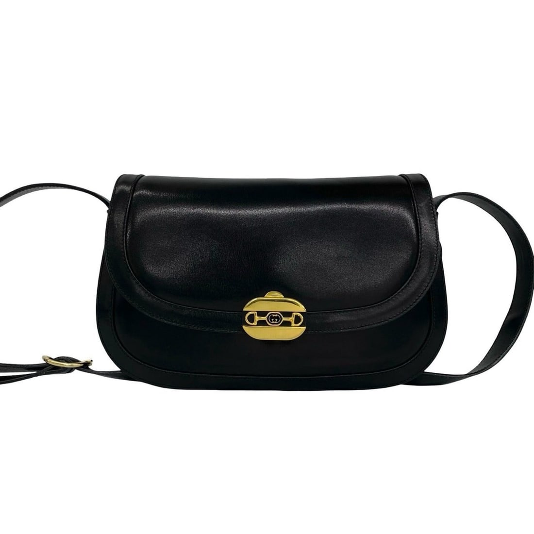 GUCCI Vintage Horsebit GG Logo Leather Shoulder Bag/Pouch, Black, 43436: --- Catalog ---Category: SizeSize (HxWxD): 16cm x 26cm x 4cm / 6.29'' x 10.23'' x 1.57''Category: DesignType: Pochette, Shoulder bagColor: BlackGender: WomenMaterial: Leather Category: GeneralBrand: G